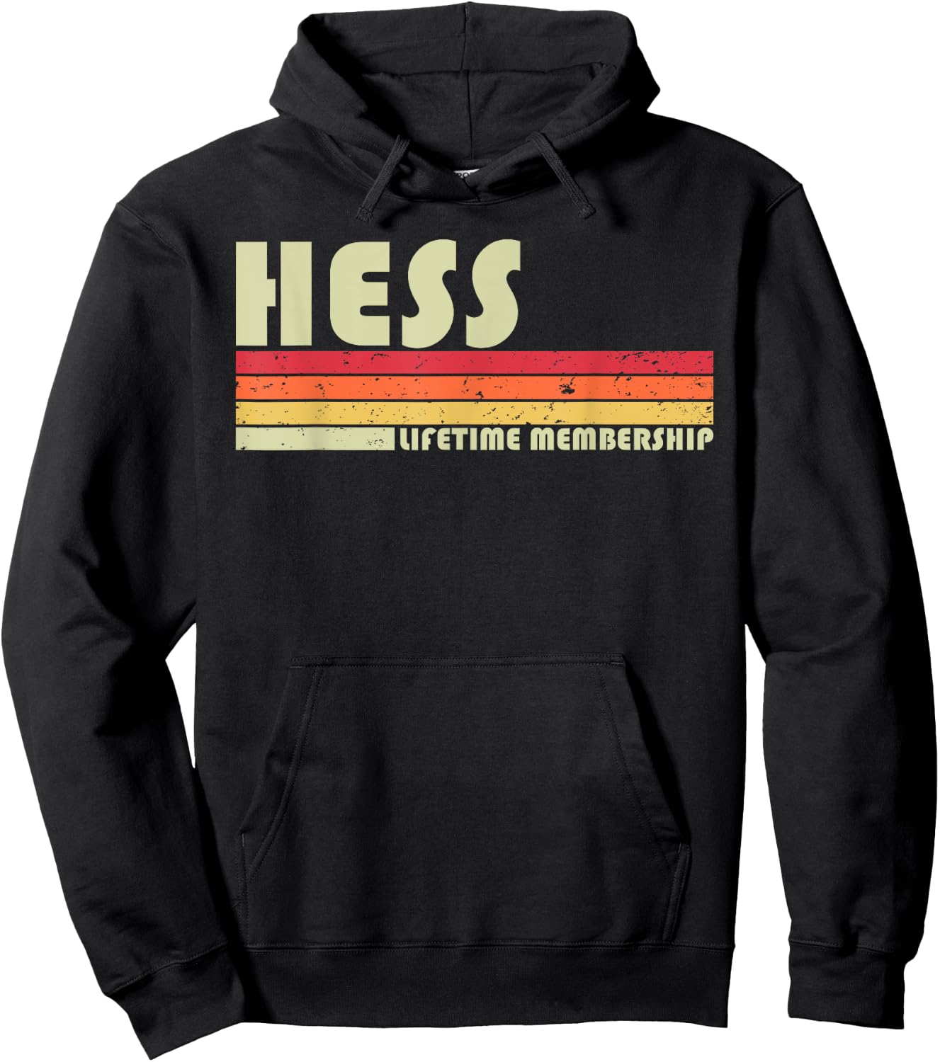 HESS Surname Funny Retro Vintage 80s 90s Birthday Reunion Hoodie - Hoodie | Black