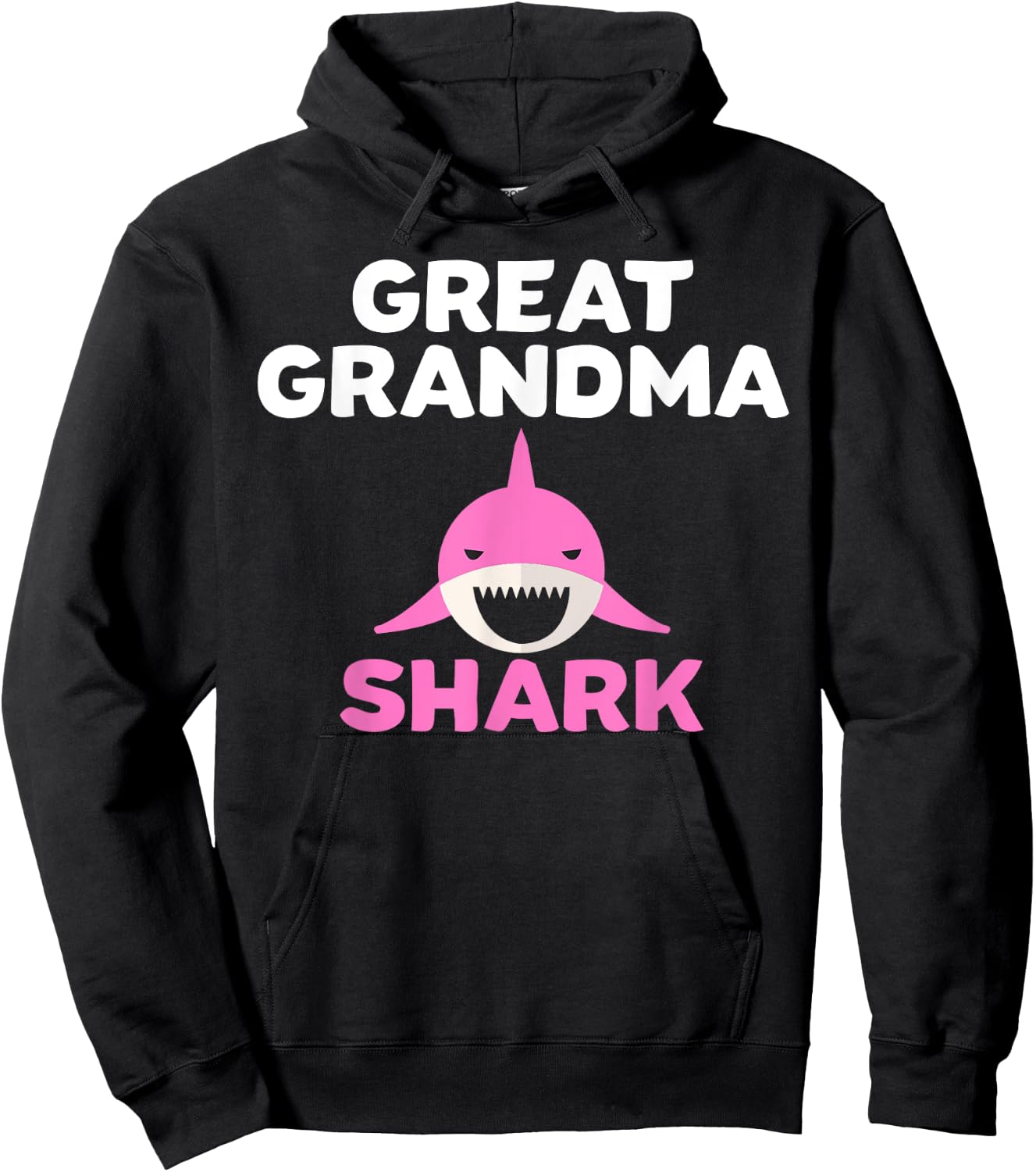 Great Grandma Shark Cute Grandmother Grandparent Gift Hoodie - Hoodie | Black