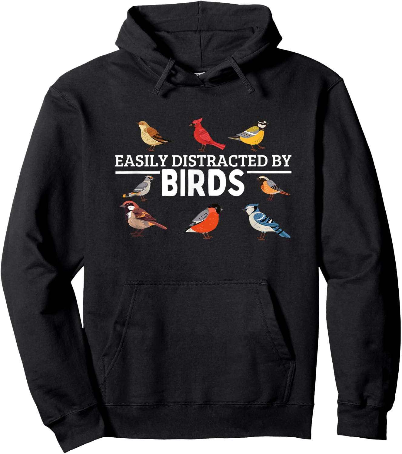 Easily Distracted By Birds Funny Bird Watching Hoodie - Hoodie | Black