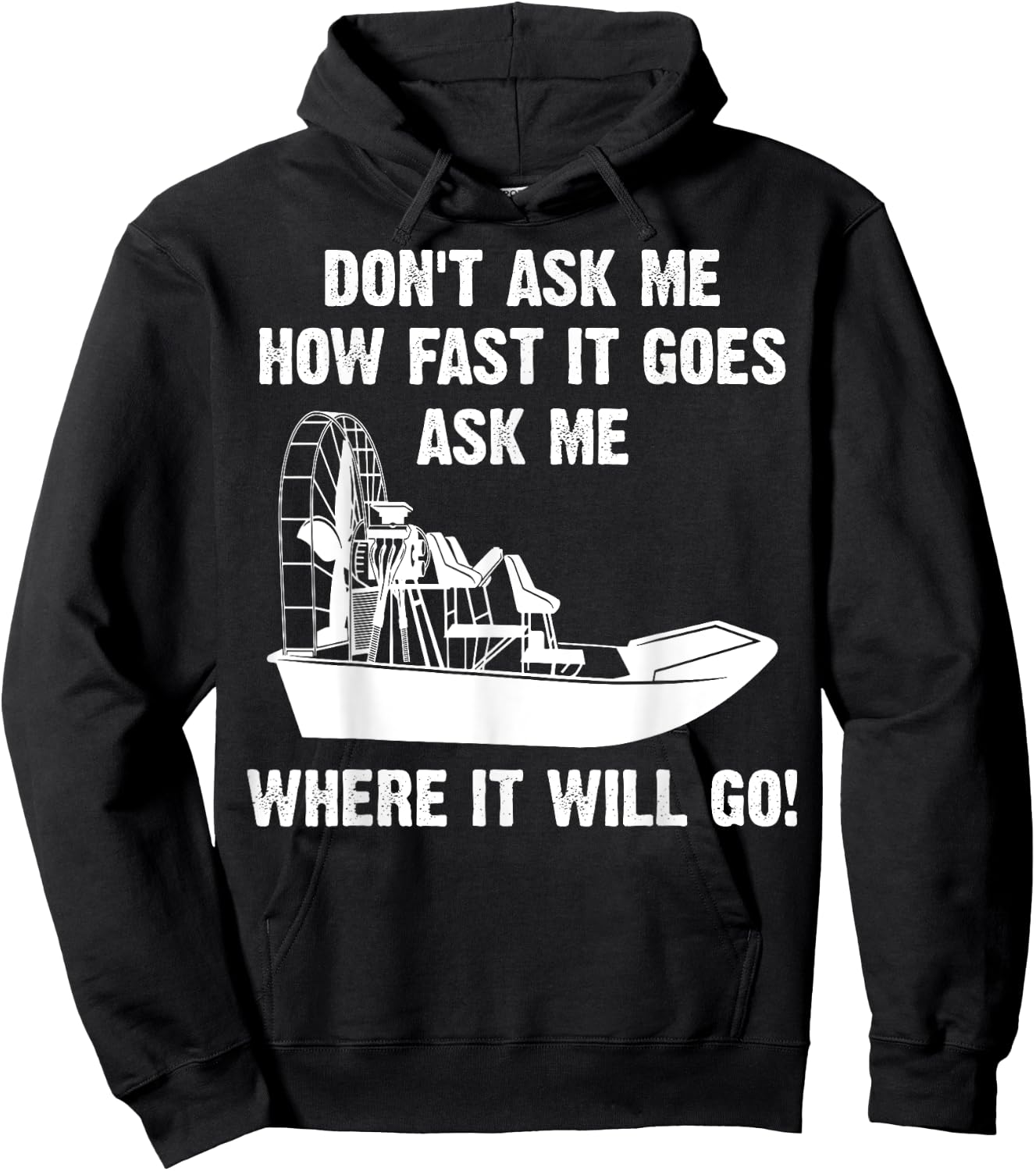 Funny Airboat Gift Cool Fast Airboating Captain Hoodie - Hoodie | Black