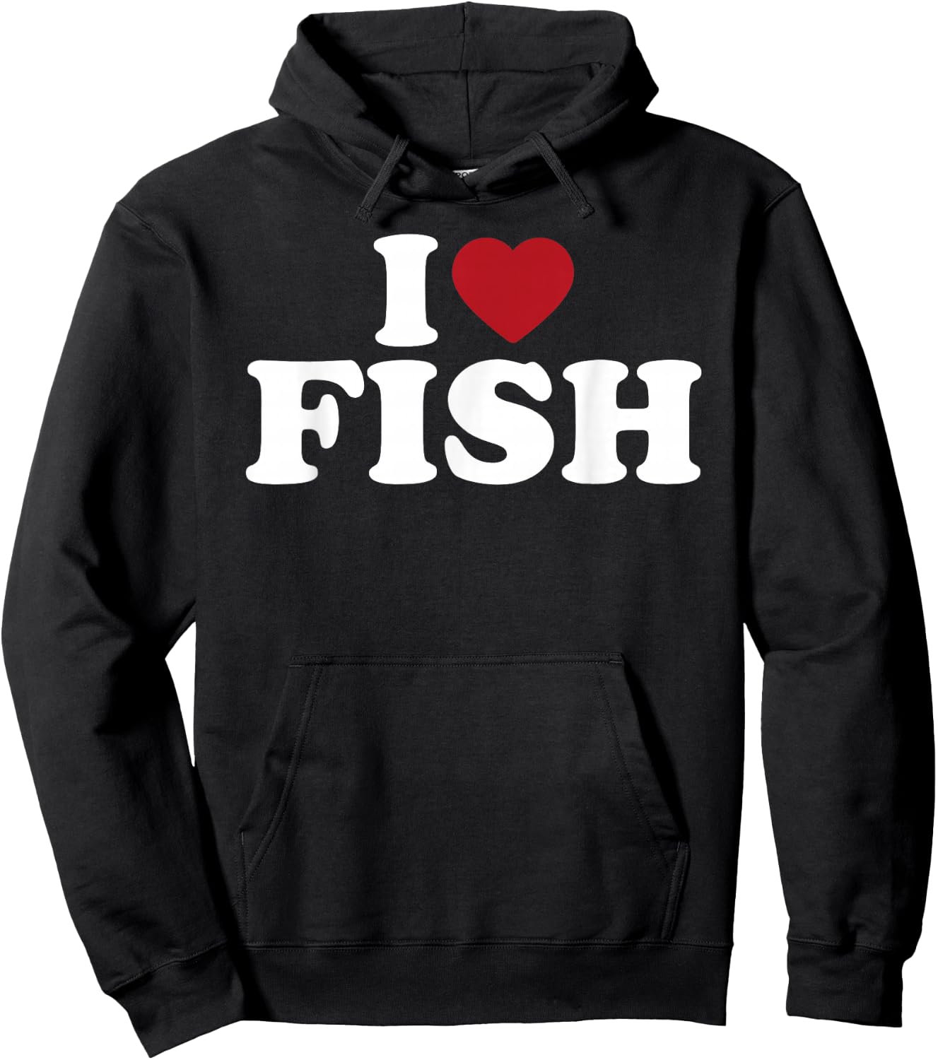 I Love Fish Funny Seafood Fishing Humor Design Hoodie - Hoodie | Black