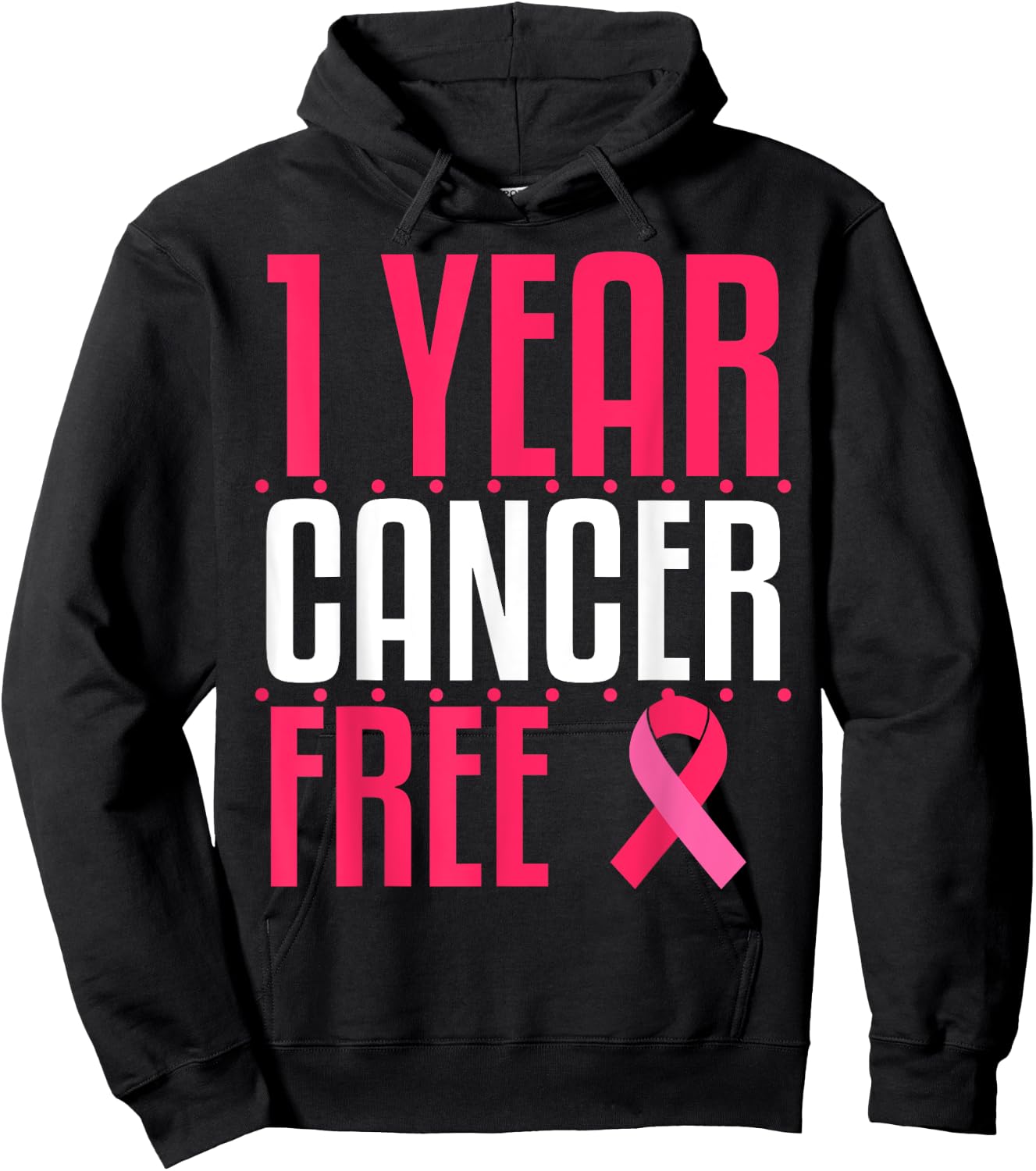 1 Year Cancer Free Remission Breast Leukemia Colon Survivor Hoodie - Hoodie | Black