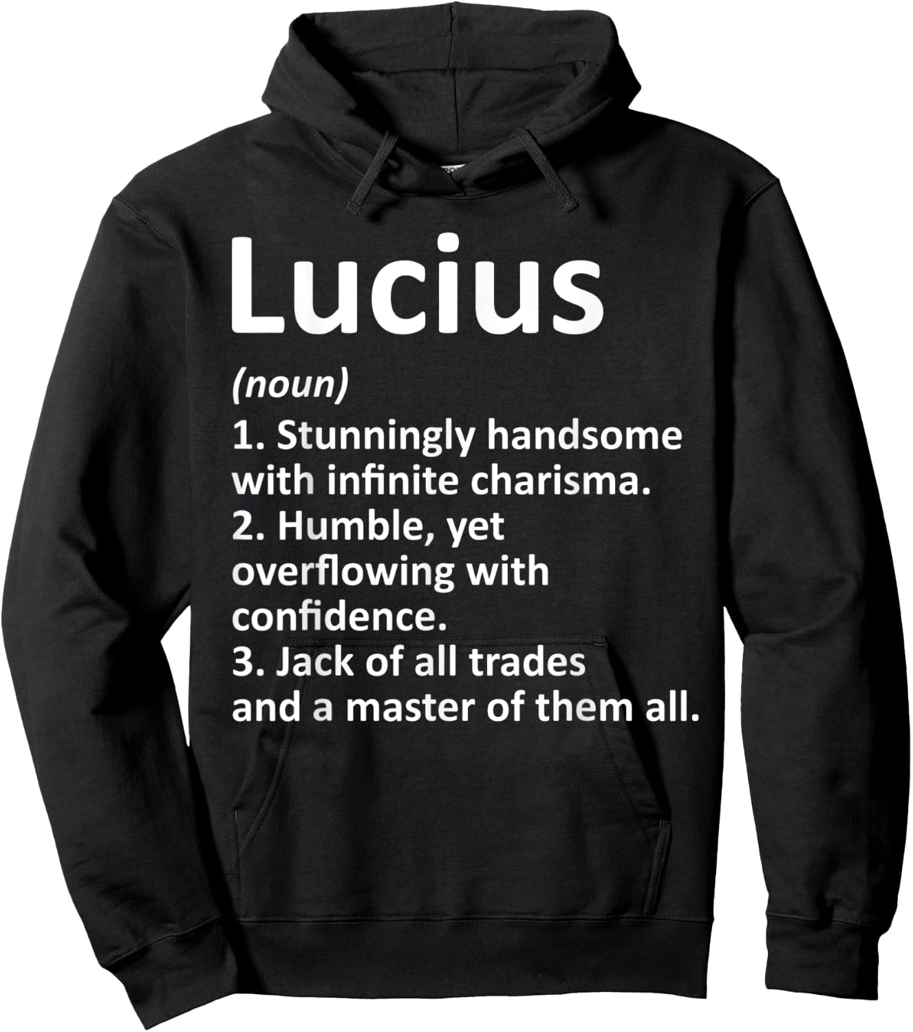 LUCIUS Definition Personalized Name Funny Birthday Gift Hoodie - Hoodie | Black