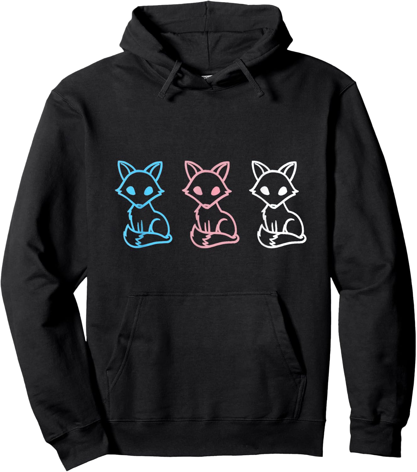 Transgender Pride Fox Hoodie - Hoodie | Black