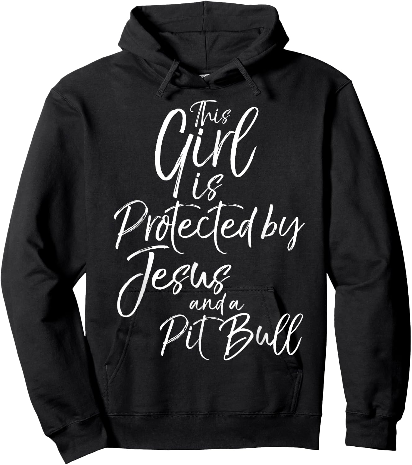 Pitbull Owner This Girl is Protected by Jesus and a Pit Bull Hoodie - Hoodie | Black