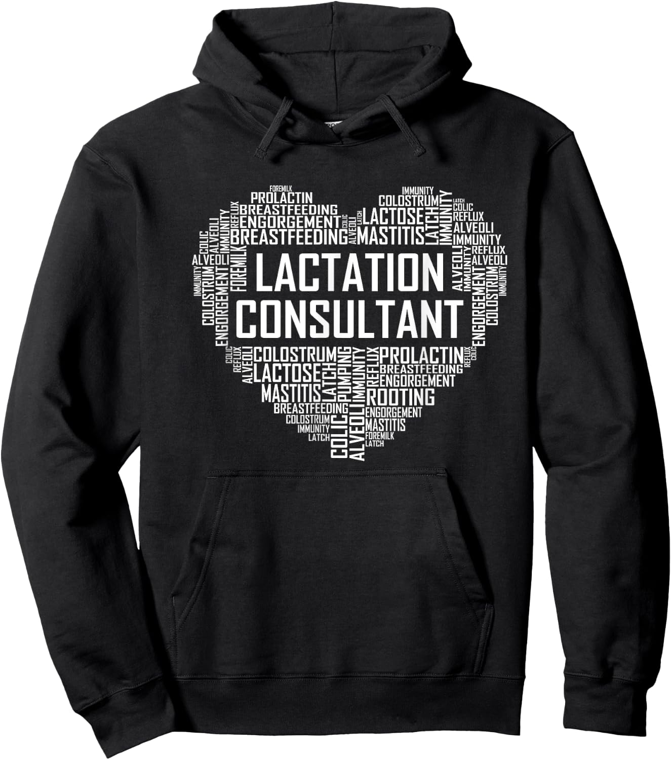 Lactation Consultant Heart Gift Breastfeeding Lactivist Hoodie - Hoodie | Black