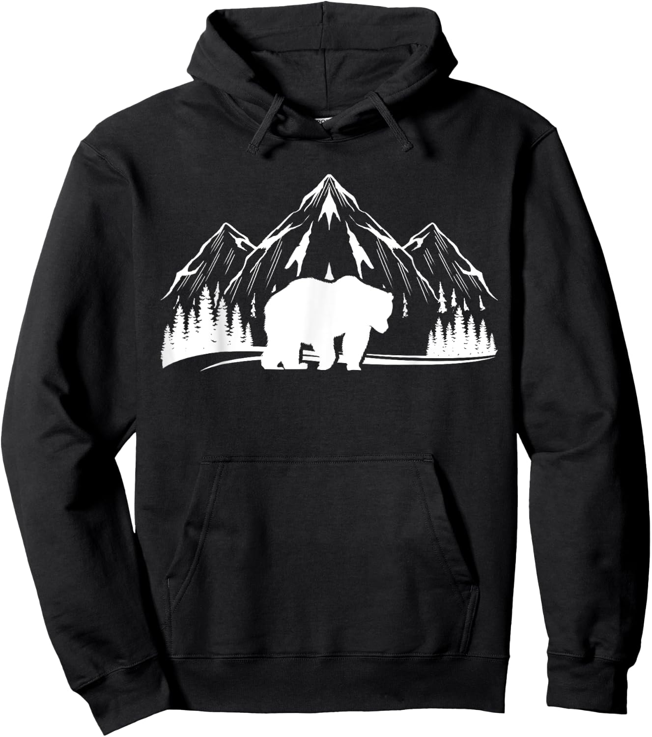 Wildlife Animal Bear Nature Trees Outdoor Mountains Forest Hoodie - Hoodie | Black