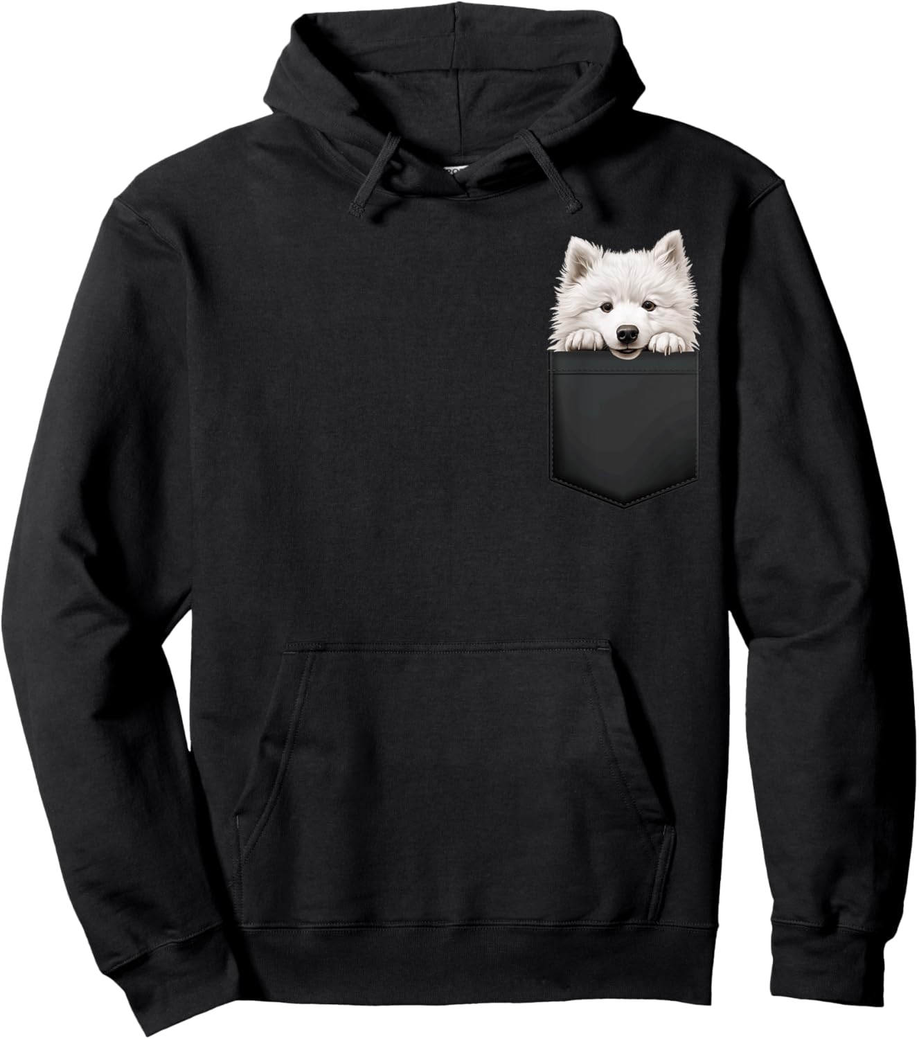 Funny Samoyed Puppy Dog In Pocket Cute Pet Lover Hoodie - Hoodie | Black