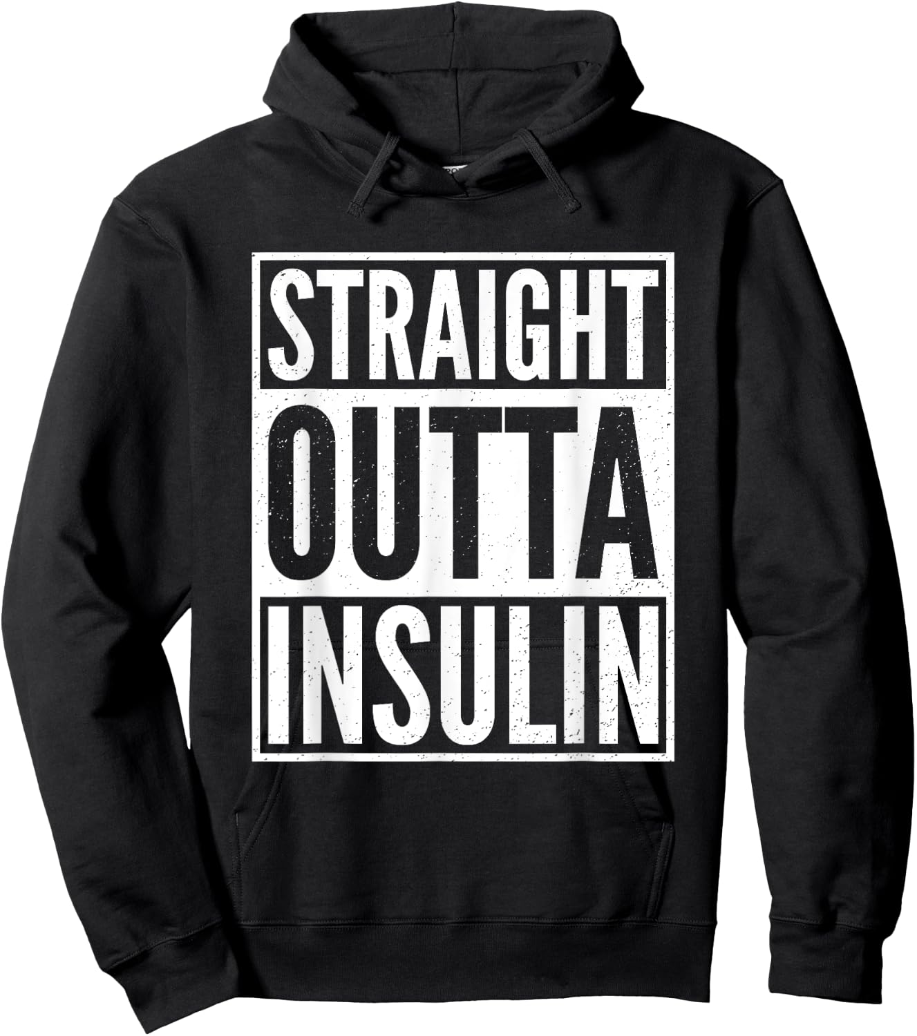 Straight Outta Insulin Funny Diabetes Awareness Diabetic Hoodie - Hoodie | Black