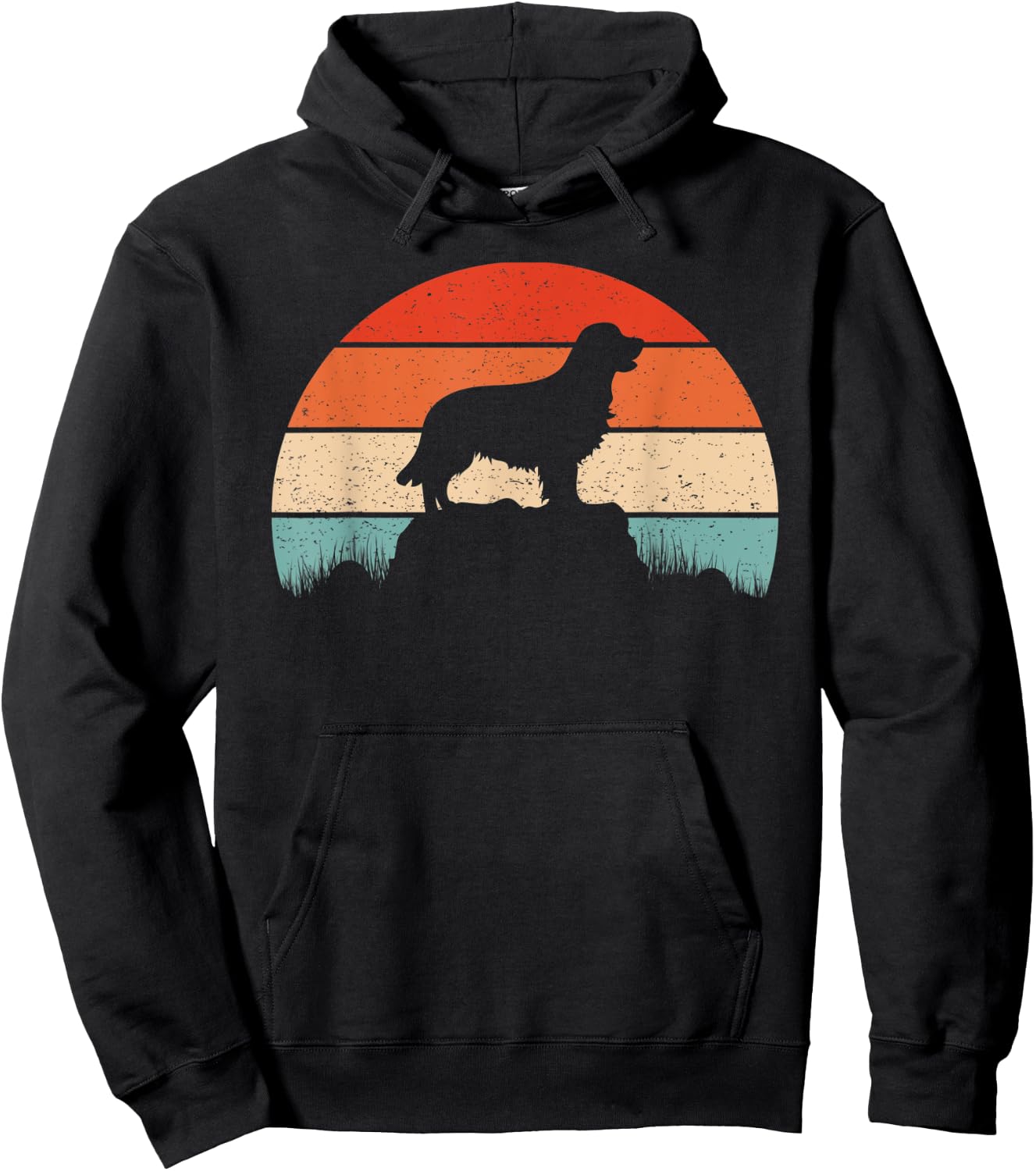 Golden Retriever Dog Retro Vintage Sunset Gift Men Hoodie - Hoodie | Black