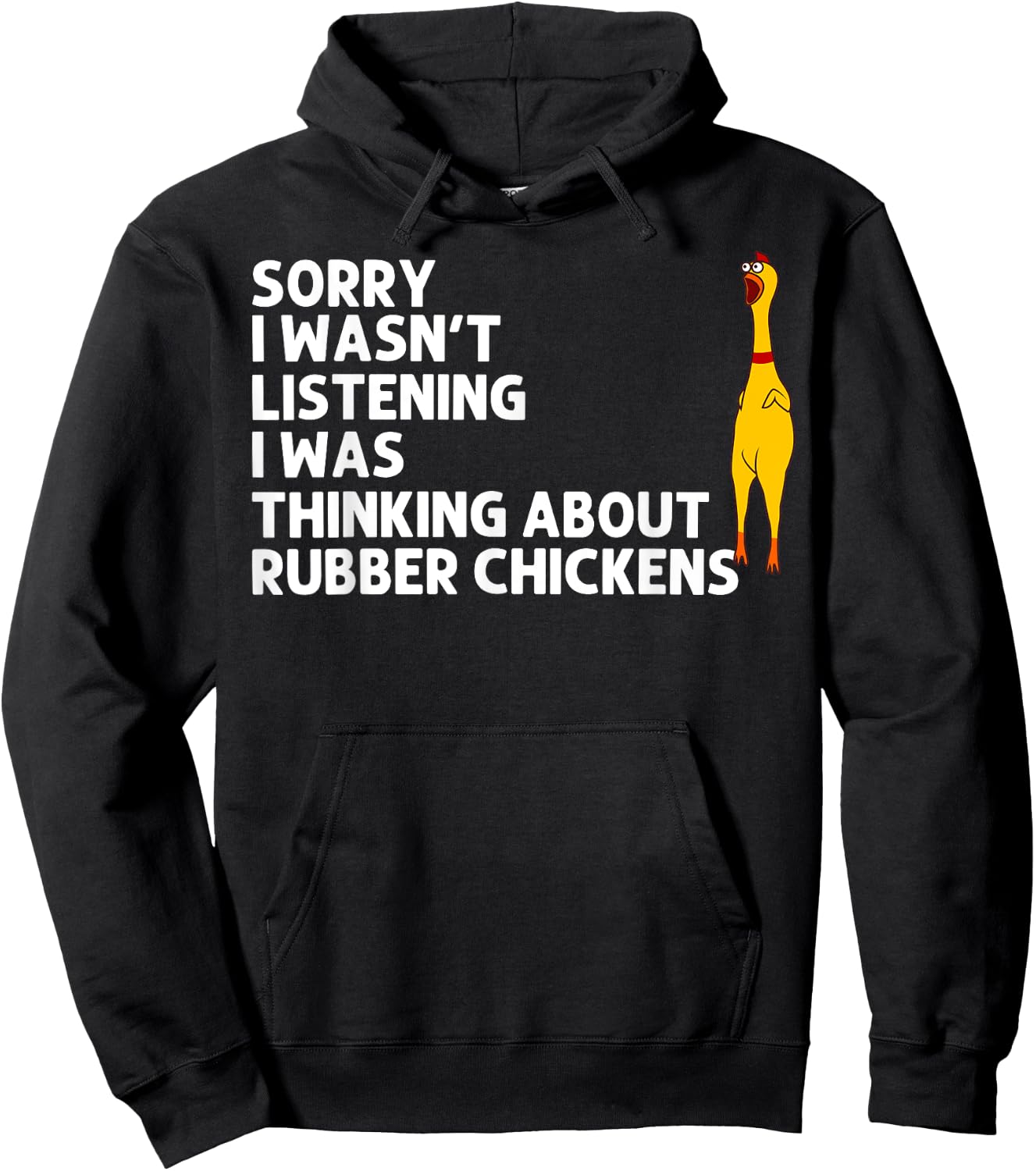 Cute Chicks Squeaking Toy Animal Pun Lover Designs Funny Rubber Chicken Gift Men Women Rubber Chicken Costume Hoodie - Hoodie | Black