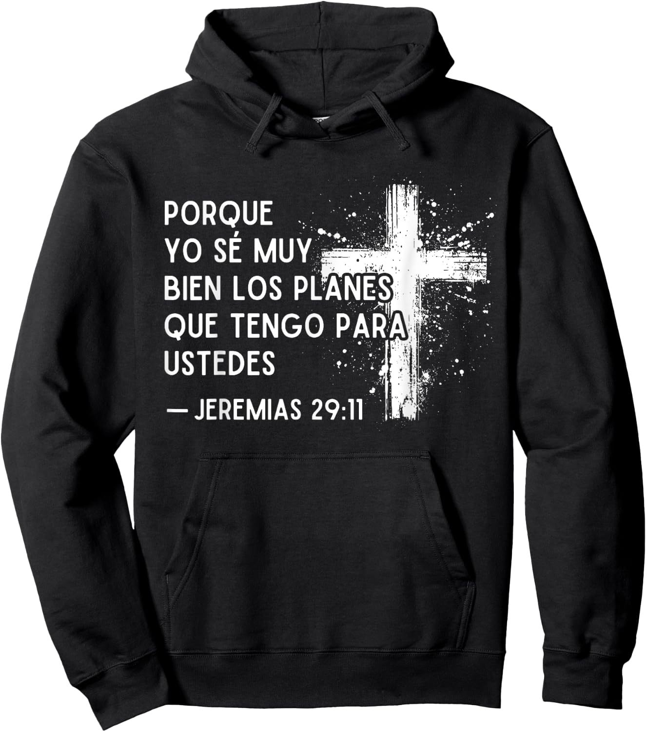 Jeremias 29:11 in Spanish Bible Verses En Español Christian Hoodie - Hoodie | Black