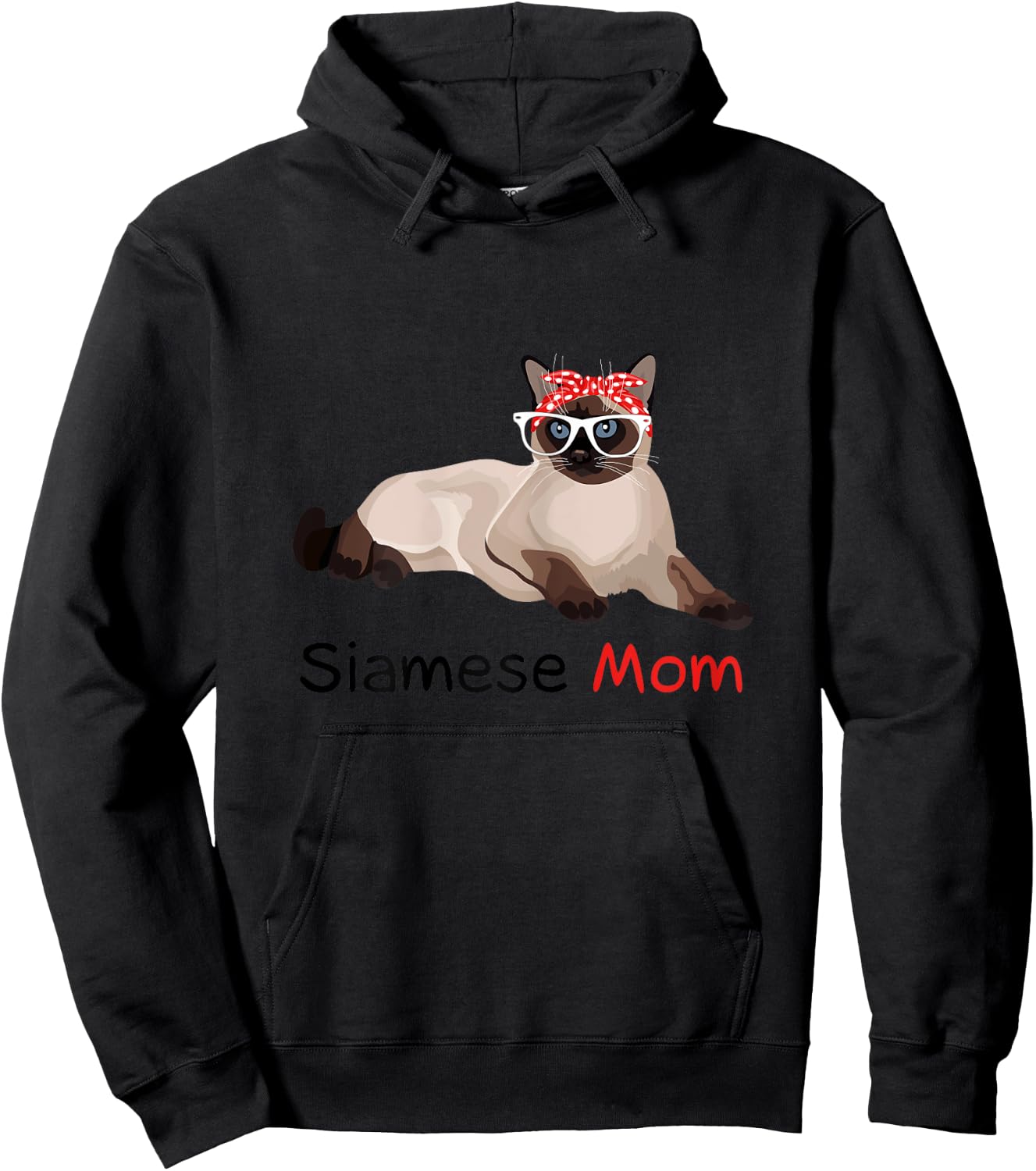 Siamese Cat Mom Kitten Siamese Cat Hoodie - Hoodie | Black