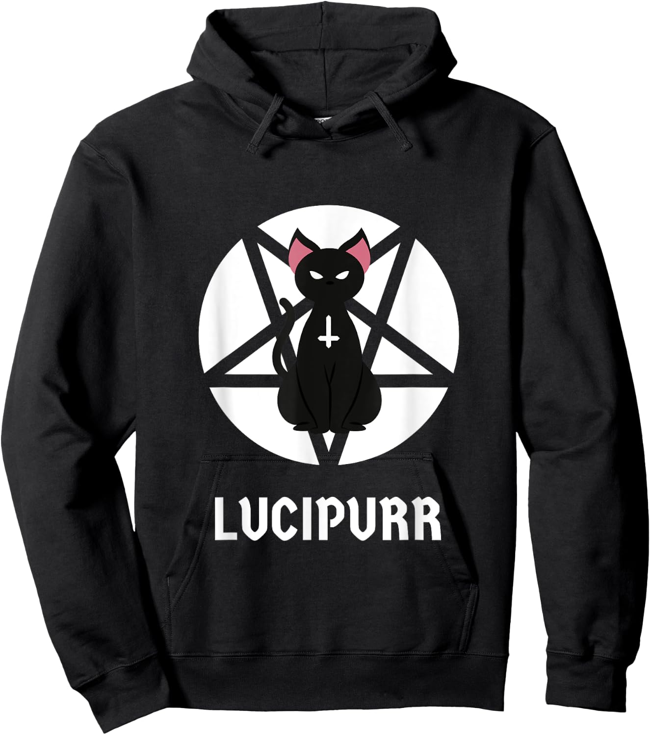 Hail Lucipurr Occult Satanic Cat Antichrist Goth Lucifer 666 Men Women Hoodie - Hoodie | Black
