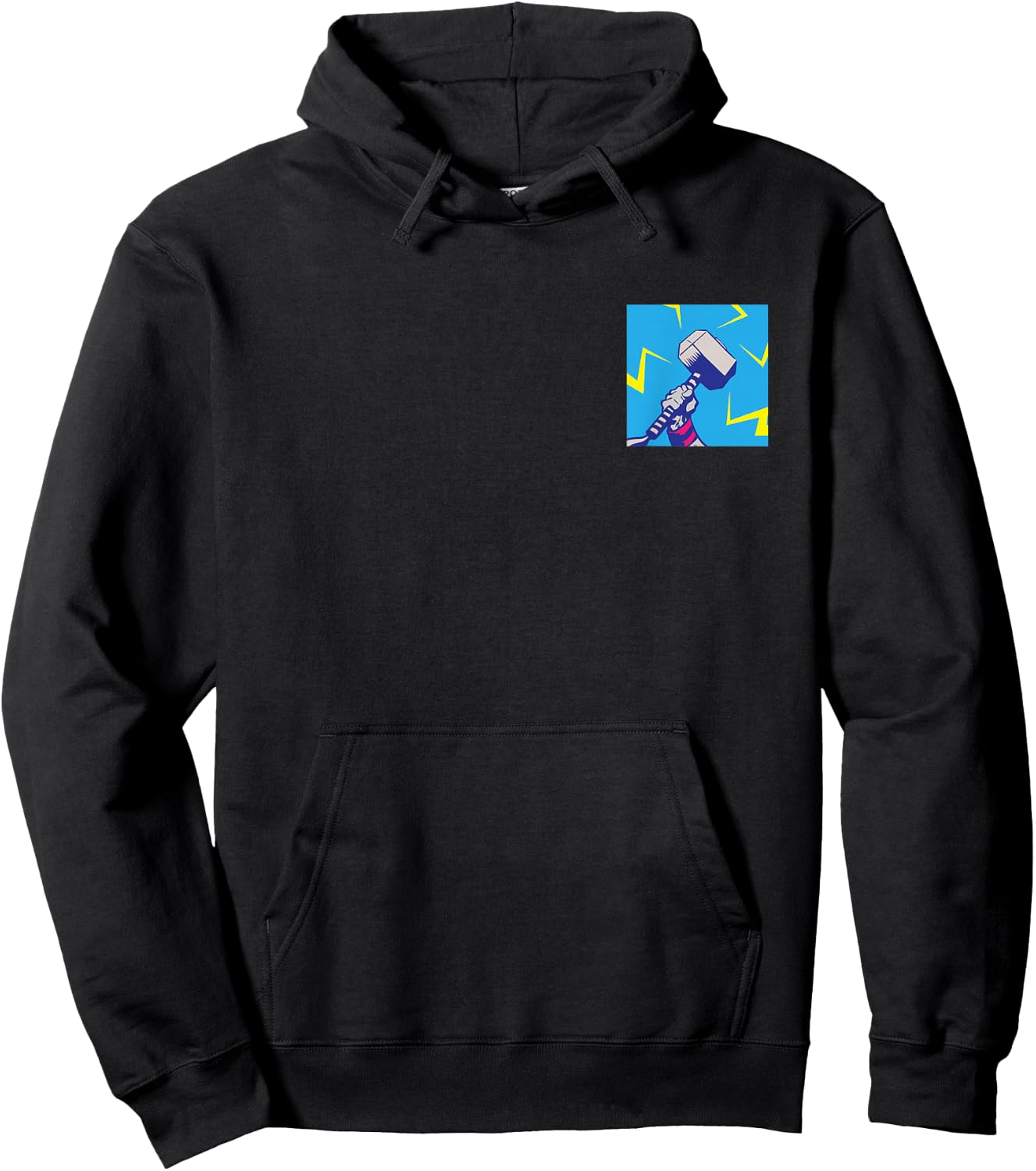 Marvel Thor Mjolnir Hammer Lightning Retro Hoodie - Hoodie | Black