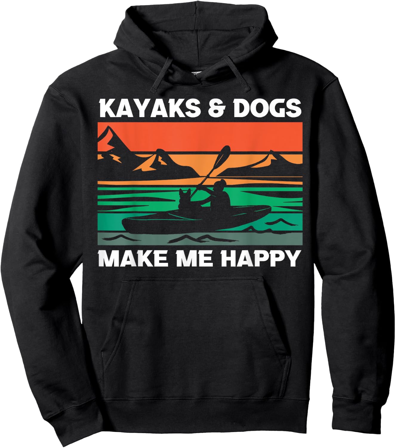 Kayaking Kayaks And Dogs Hoodie - Hoodie | Black