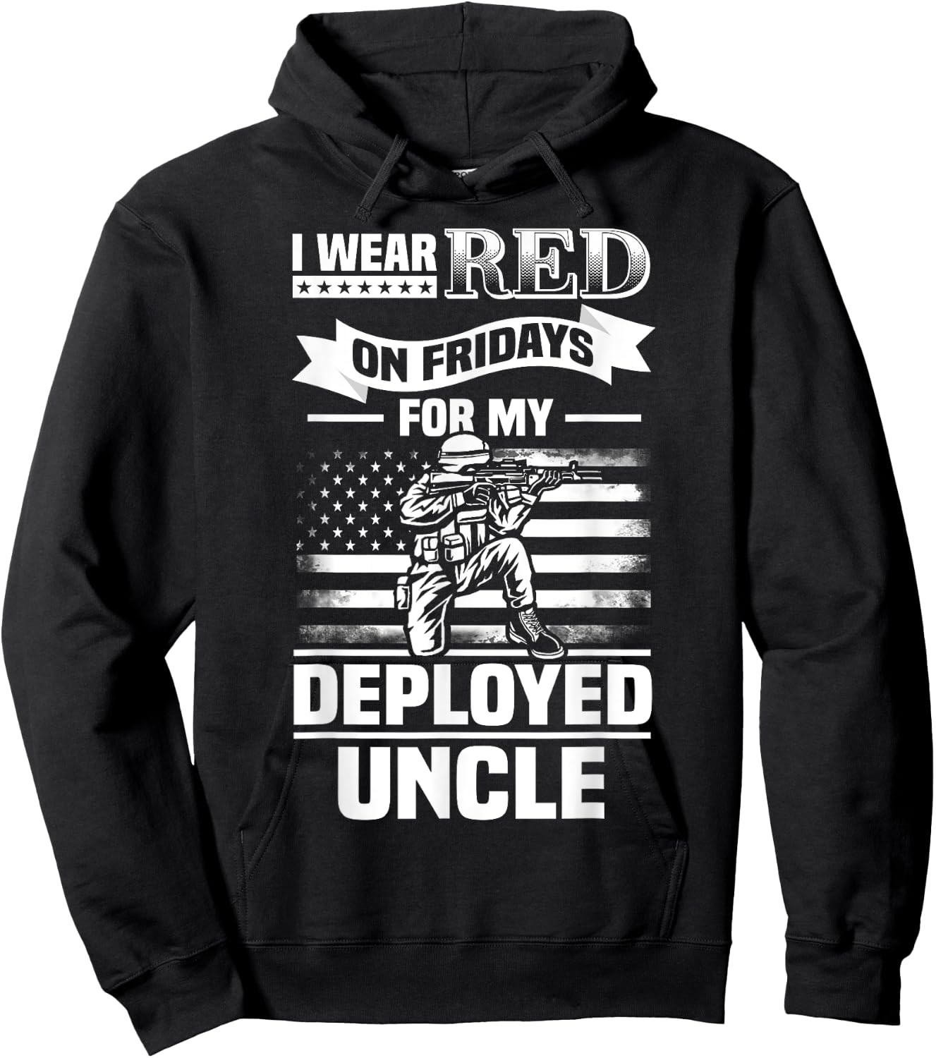 Red Friday For My Uncle Military Troops Deployed Wear Hoodie - Hoodie | Black