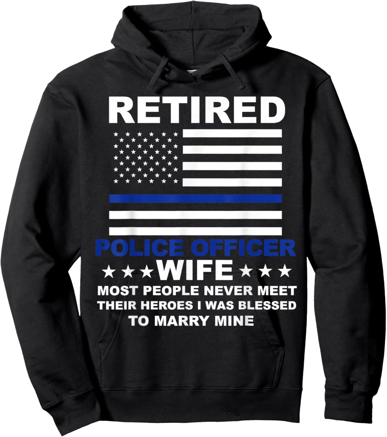 Wife of a Retired Police Officer Proud Retiring Cop Wife Hoodie - Hoodie | Black