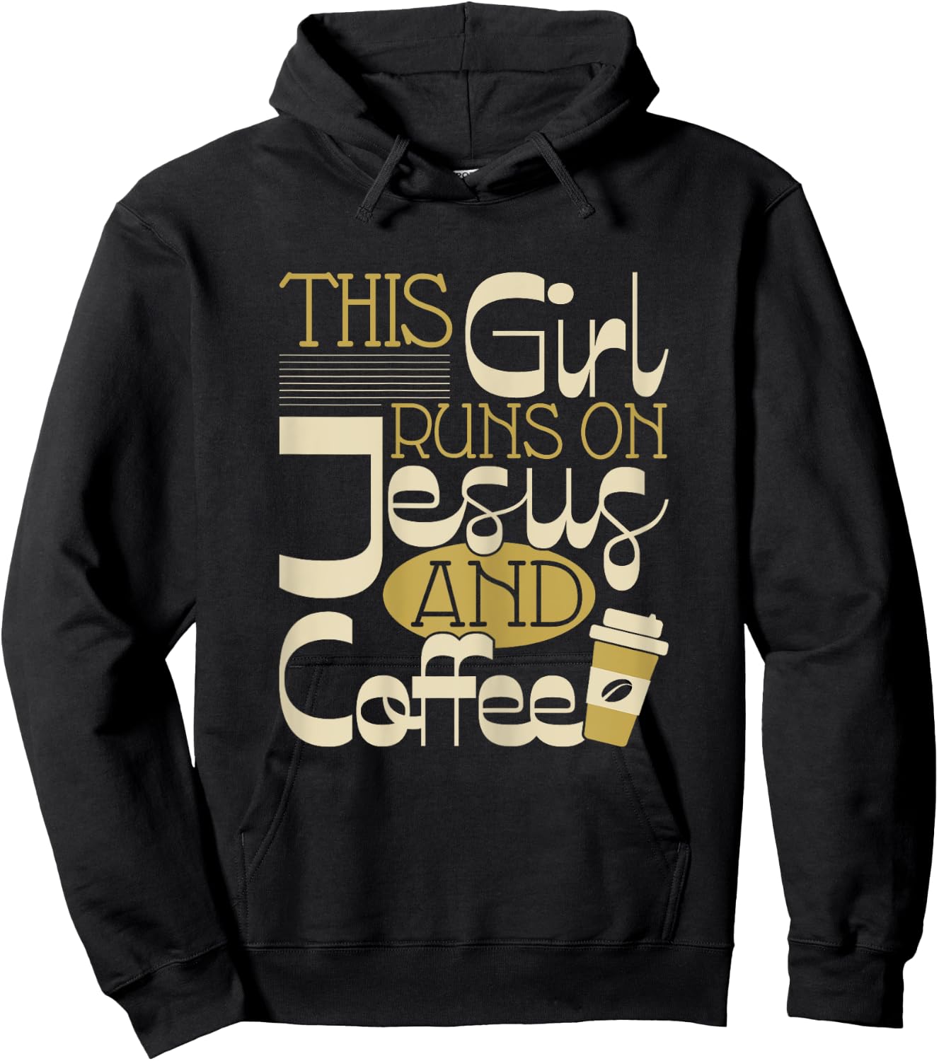 This Girl Runs On Jesus And Coffee - Christian Religious Hoodie - Hoodie | Black