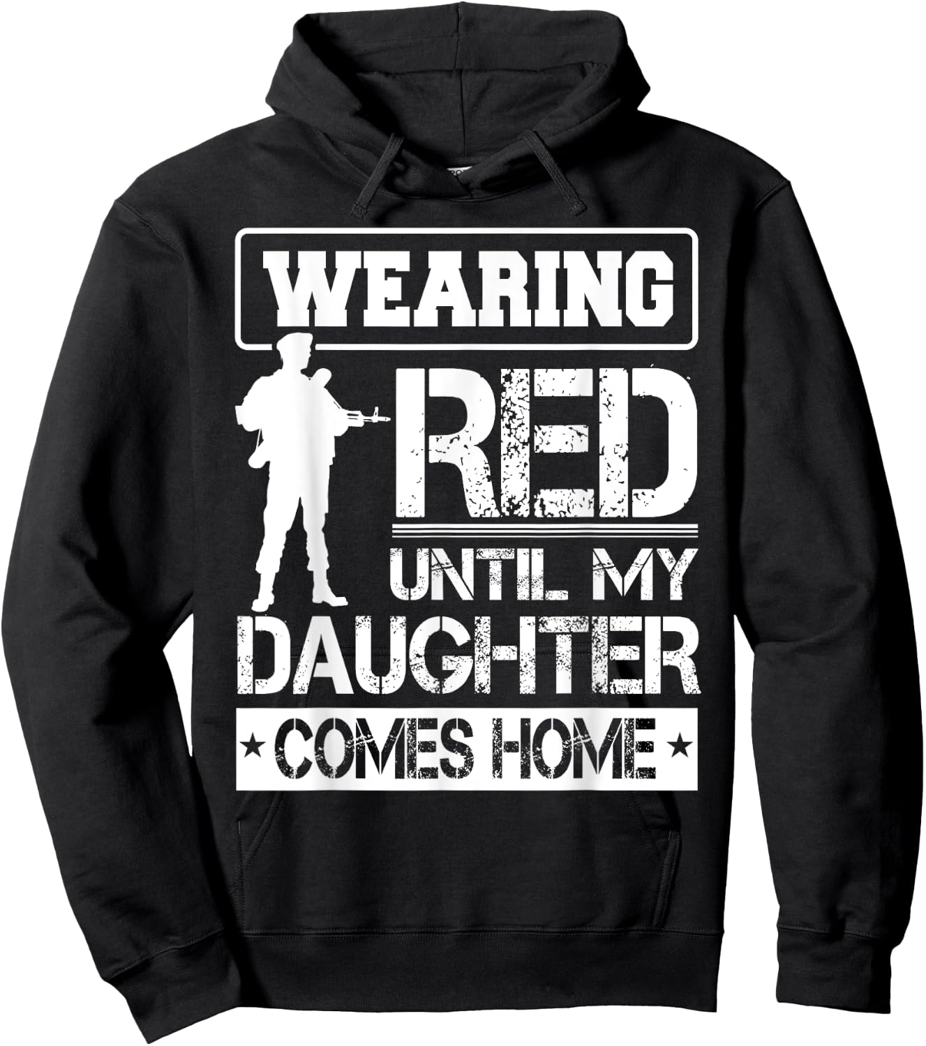Wear Red For My Daughter Military Design Deployed Wear Shirt Hoodie - Hoodie | Black