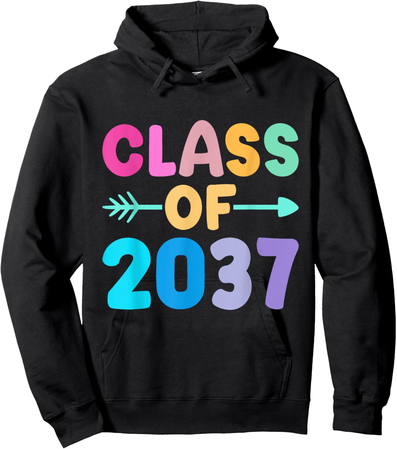 Class of 2037 grow with me kindergarten to graduate Hoodie - Hoodie | Black