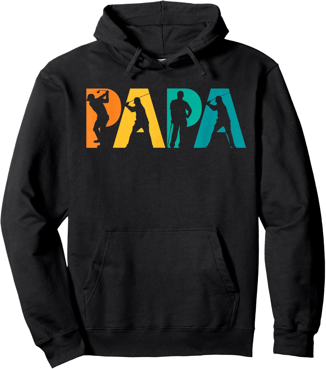 Papa Golf Gift Father, Grandfather- Playing Golf Papa Hoodie - Hoodie | Black