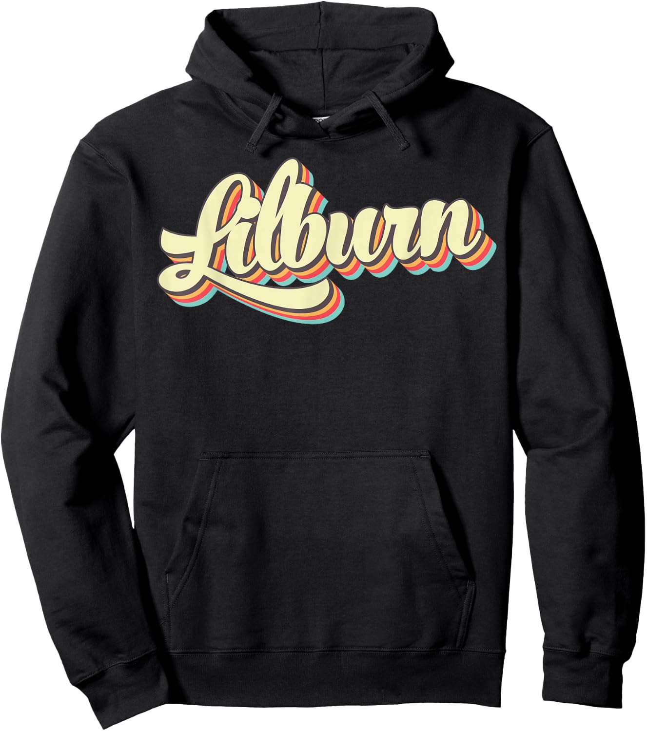 Lilburn Retro Art Baseball Font Vintage Hoodie - Hoodie | Black