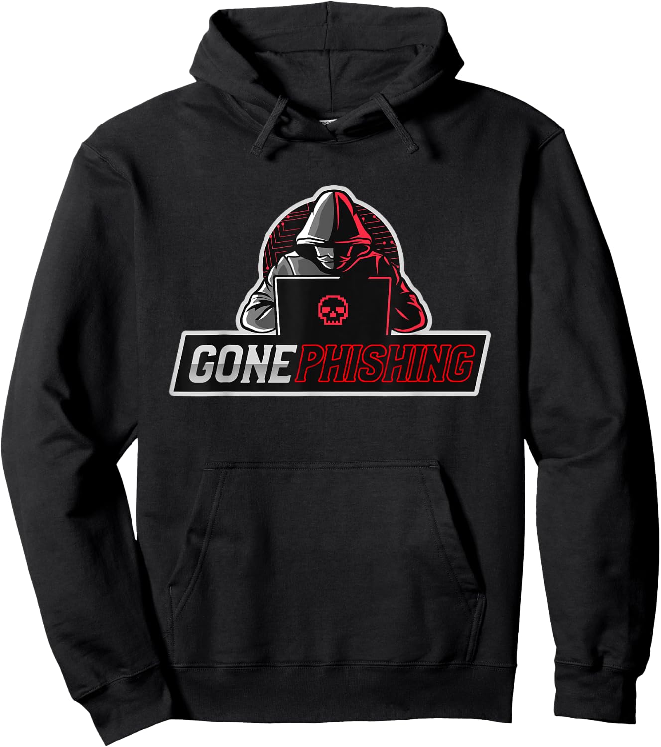 Gone Phishing | Funny Computer Cyber Security Hacker Hoodie - Hoodie | Black