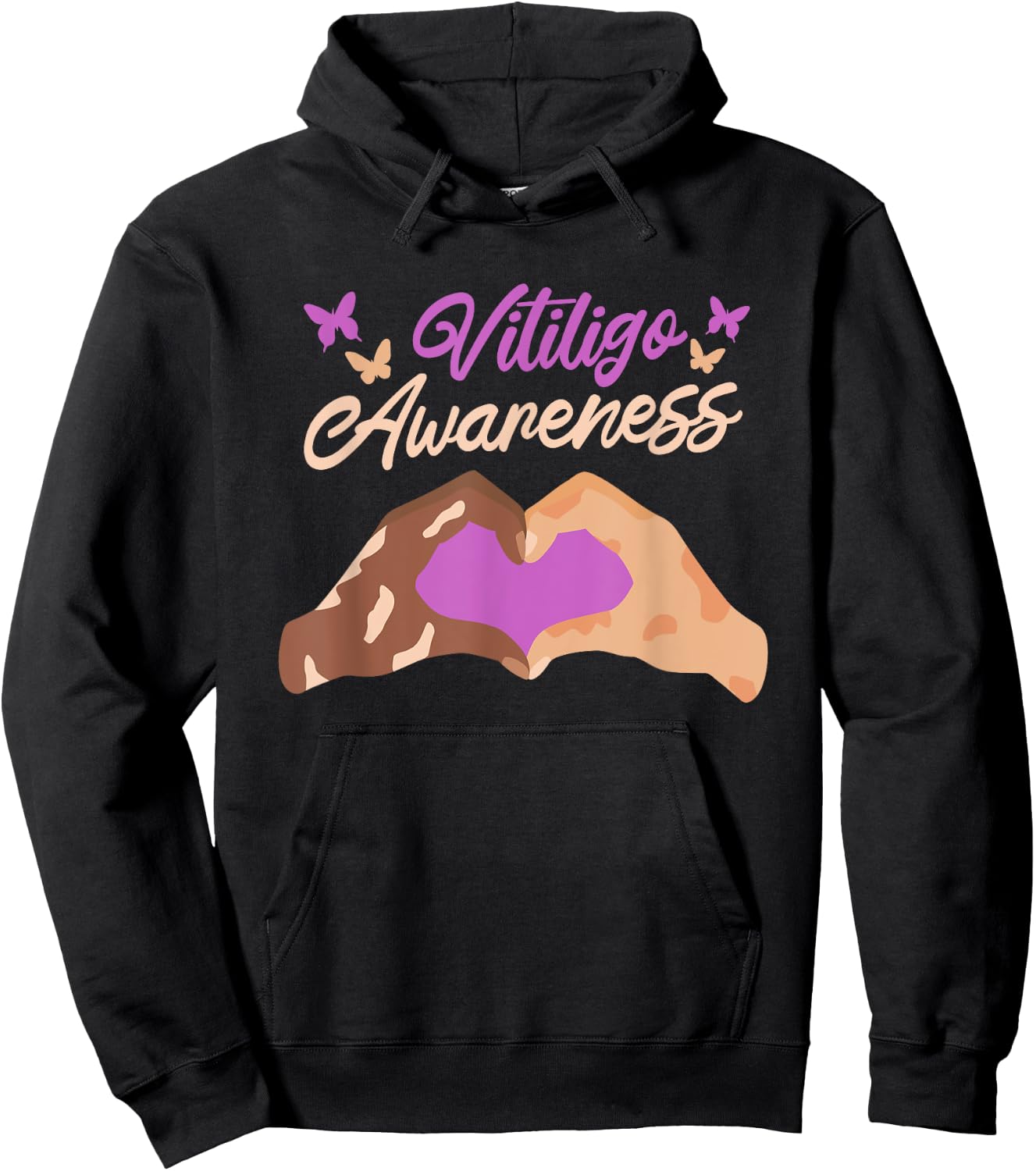 Vitiligo Awareness, Vitiligo Fighter Awareness Day Hoodie - Hoodie | Black