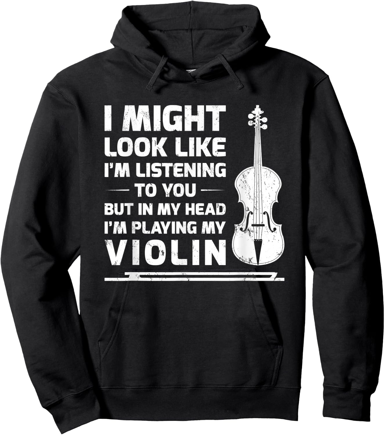 I Might Look Like I'm Listening To You But In My Head Violin Hoodie - Hoodie | Black
