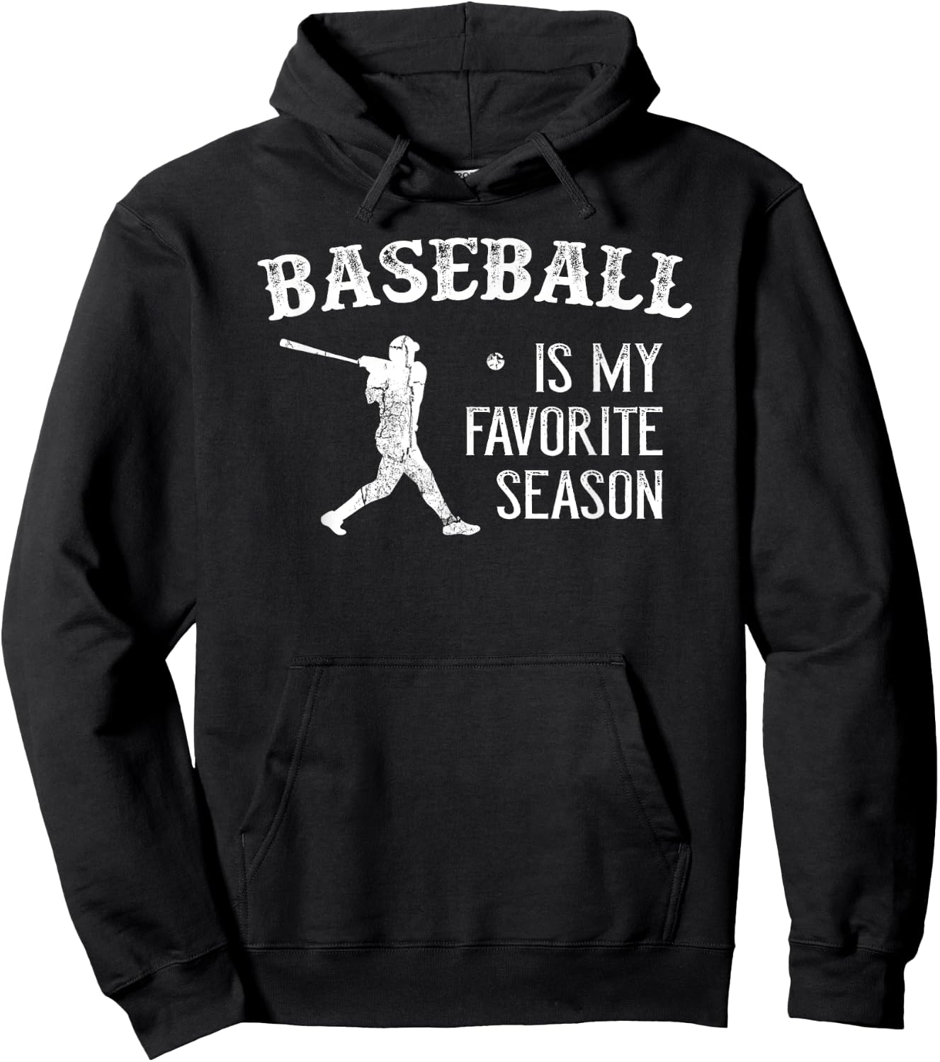 Vintage Baseball Favorite Season Hoodie - Hoodie | Black