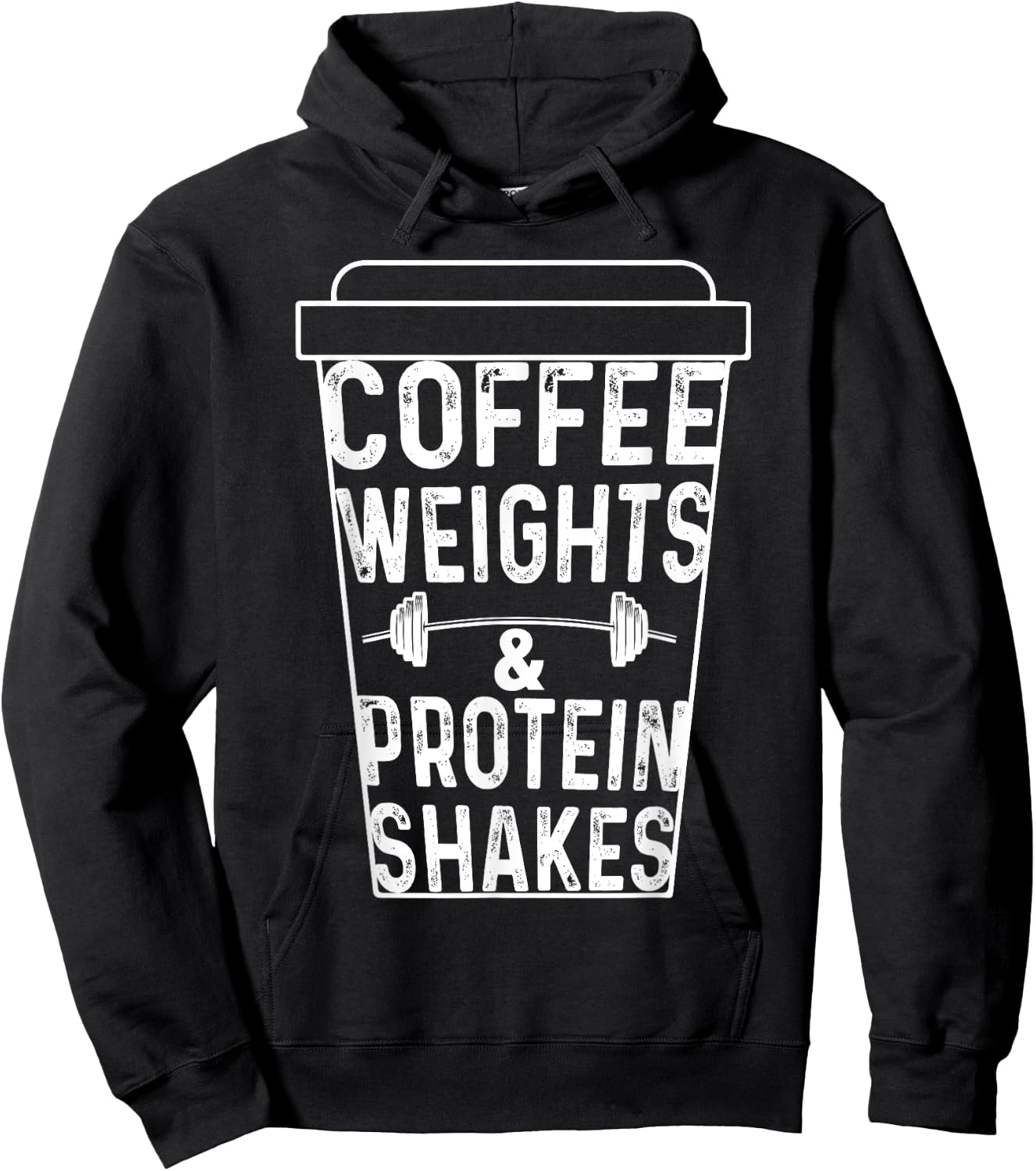 Coffee Weights Protein Shakes Bodybuilding Gym Weightlifting Hoodie - Hoodie | Black
