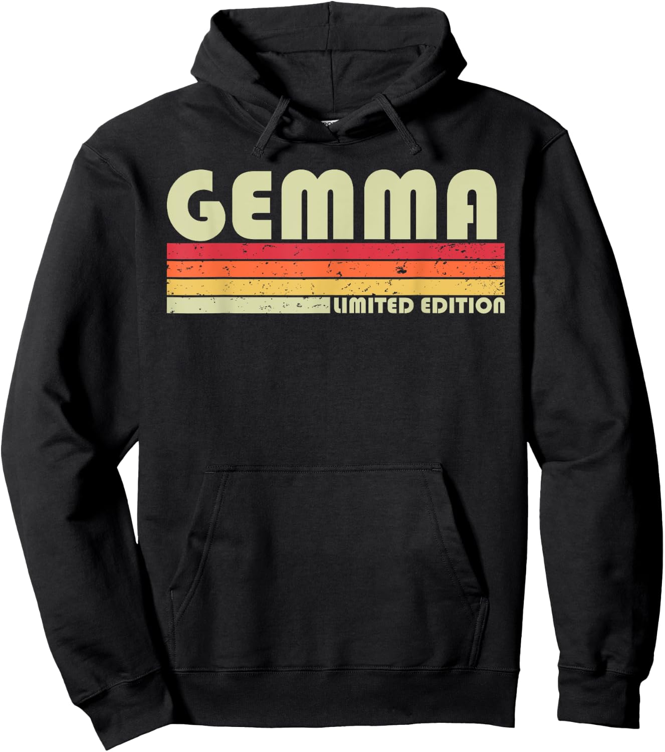 GEMMA Name Personalized Retro Vintage 80s 90s Birthday Hoodie - Hoodie | Black