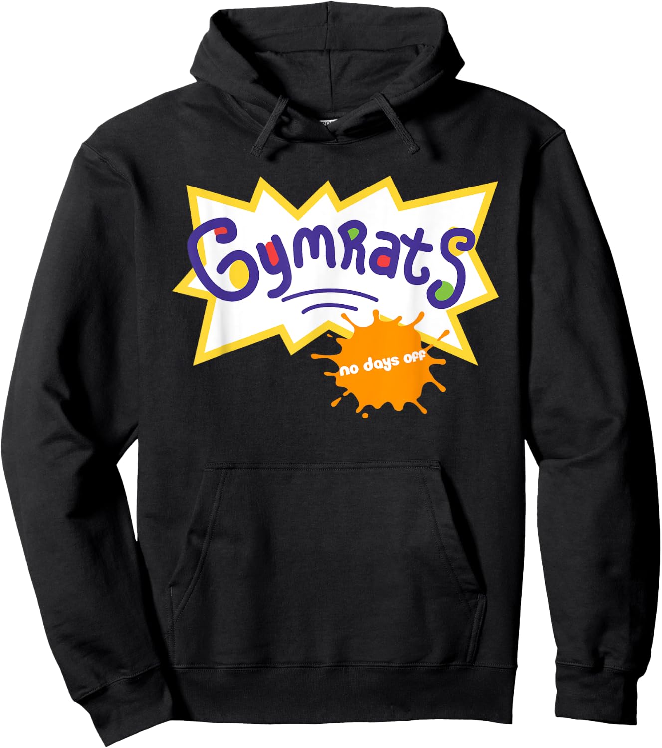Funny Workout , Gymrats 90s TV Style Workout Graphic Hoodie - Hoodie | Black