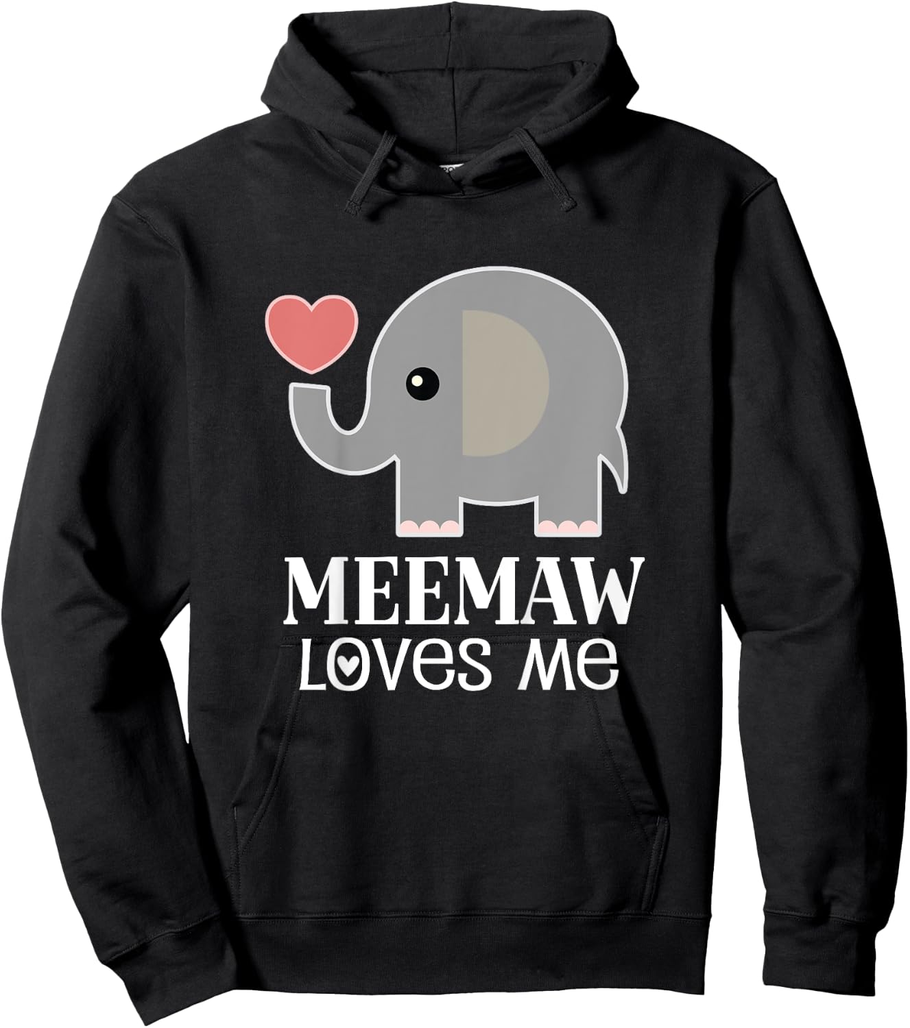 Meemaw Loves Me Grandchild Hoodie - Hoodie | Black