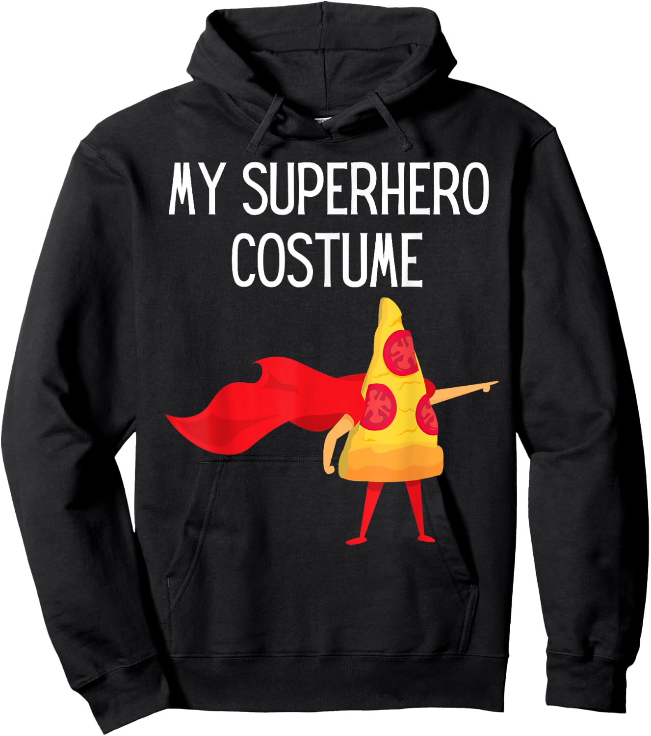 My Superhero Pizza with Cape Halloween Costume Funny Cool Hoodie - Hoodie | Black