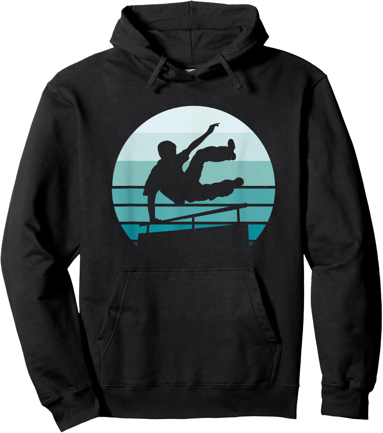 Parkour, Retro and Vintage style Silhouette Hoodie - Hoodie | Black