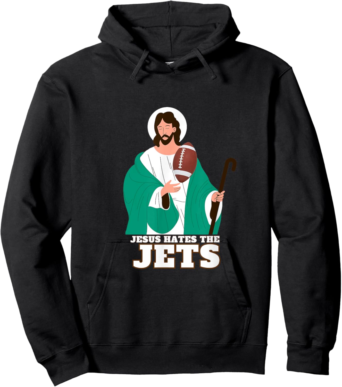 Jesus Hates The Jets Football Shirt Hoodie - Hoodie | Black