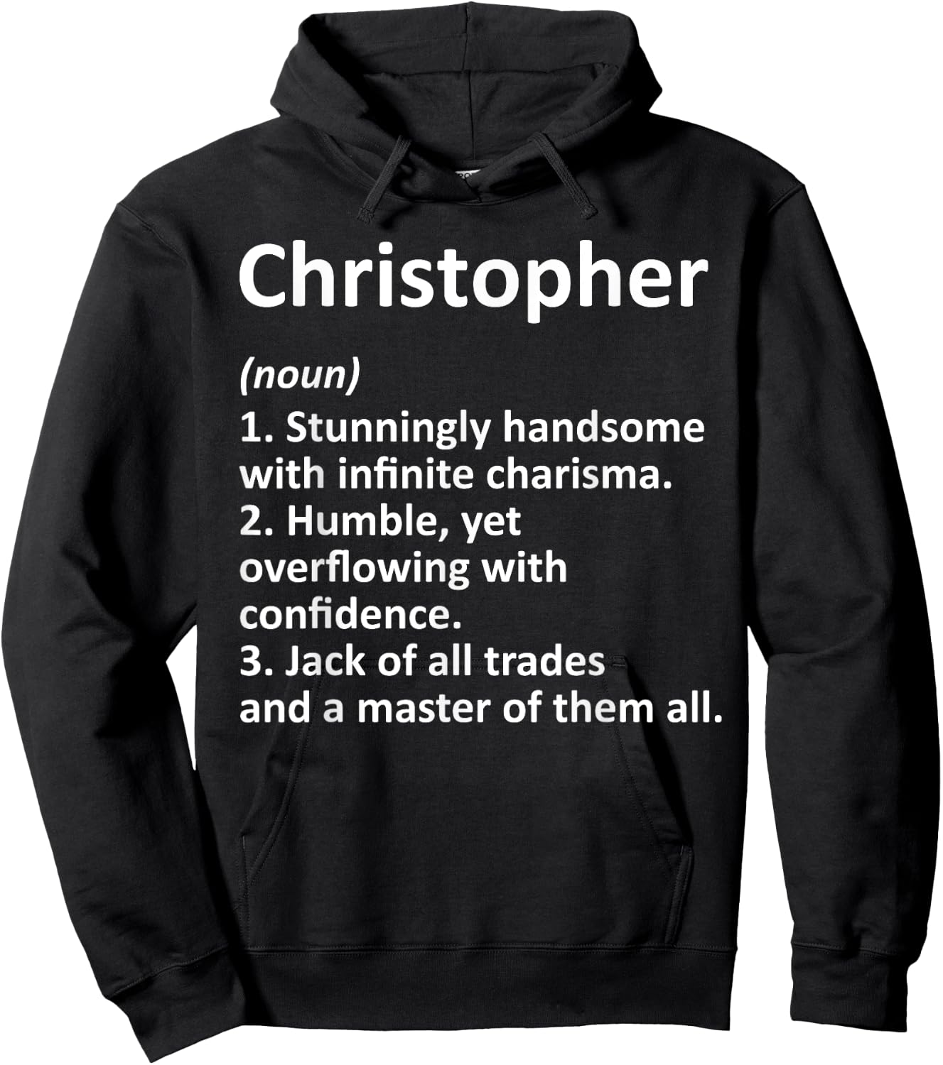CHRISTOPHER Definition Personalized Name Funny Birthday Gift Hoodie - Hoodie | Black