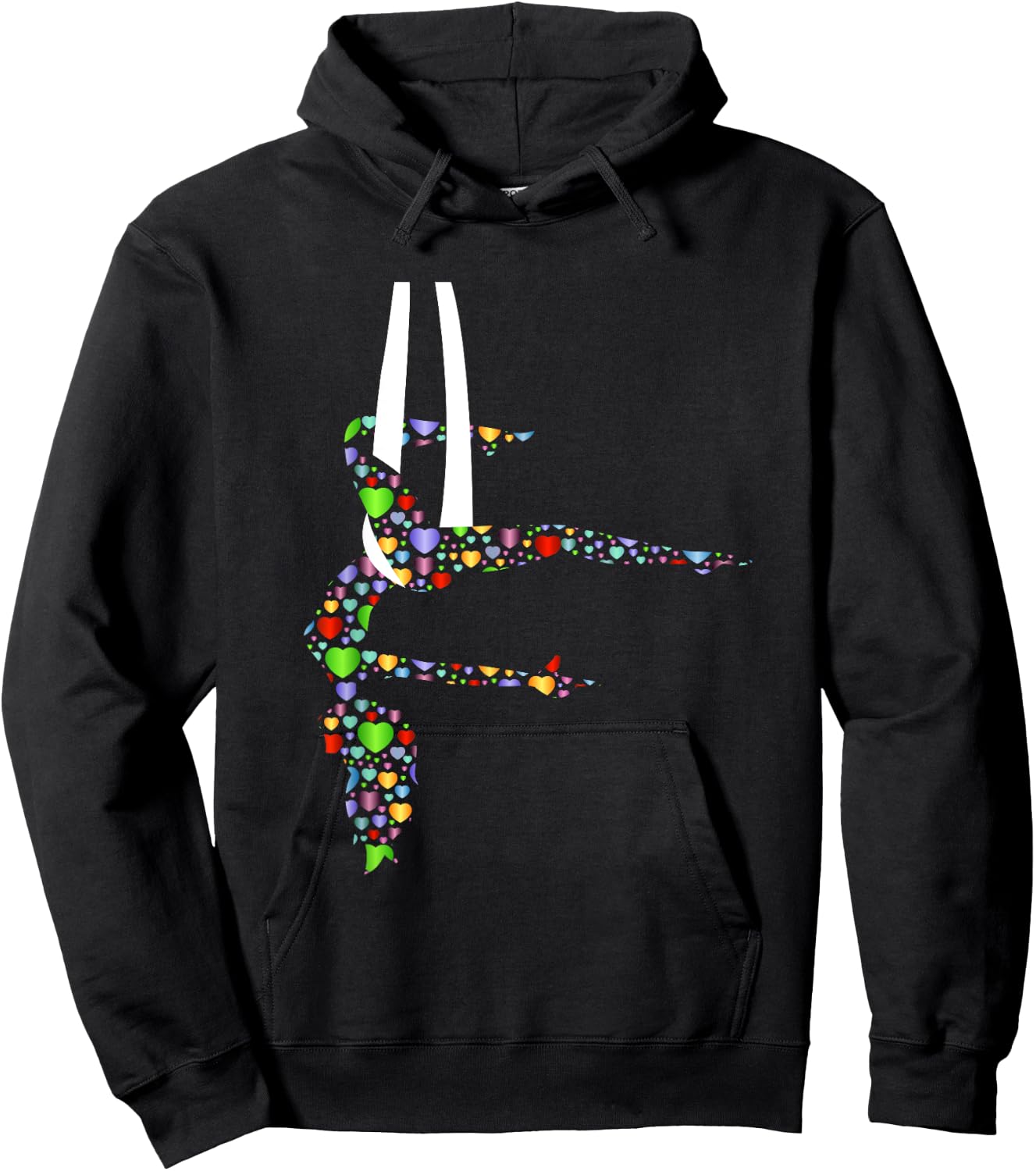 Aerial Yoga Hearts Lover Gift Aerialist Yogi Dance Gifts Hoodie - Hoodie | Black