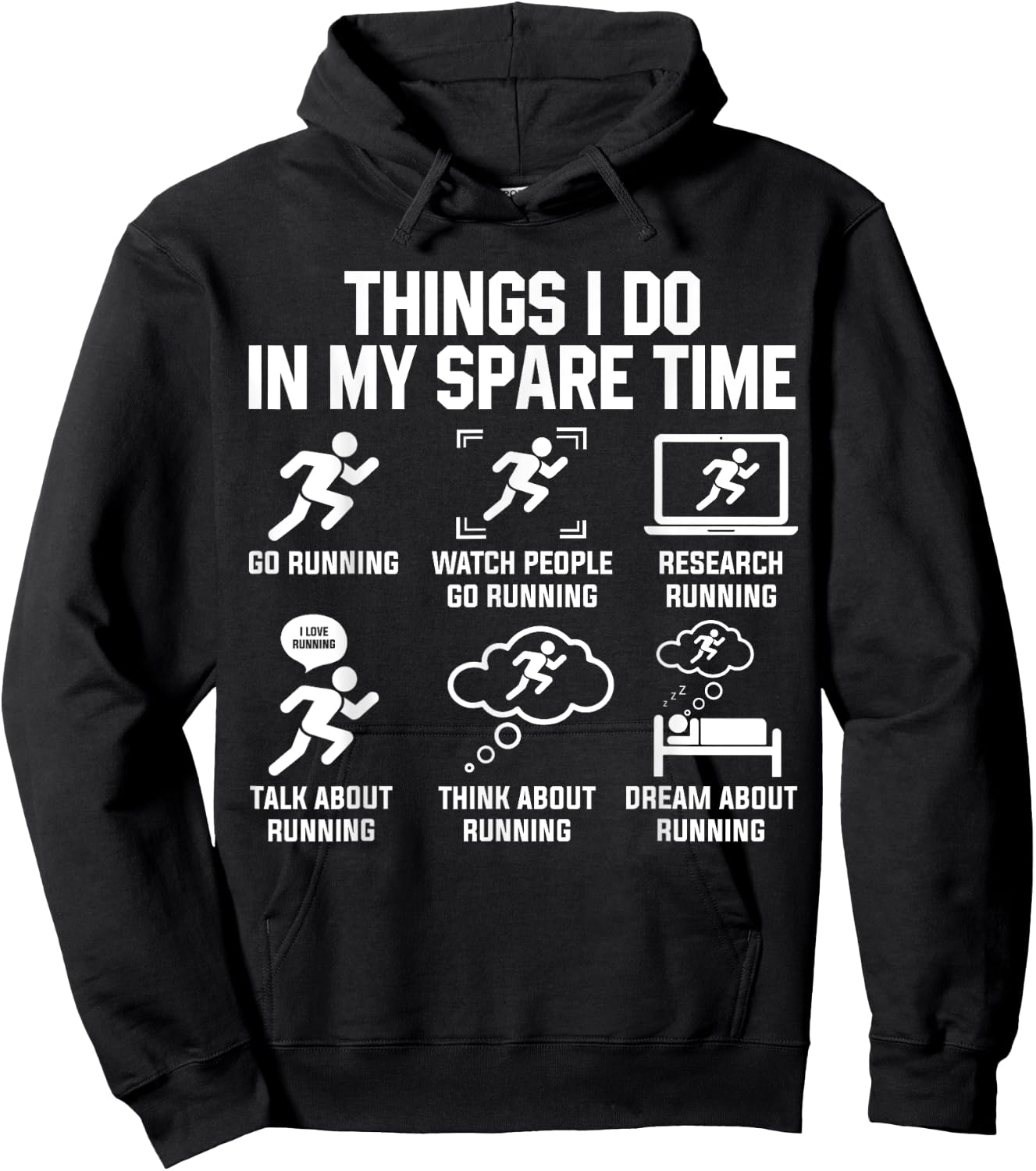 Things I Do In My Spare Time Funny Sport Running Hoodie - Hoodie | Black