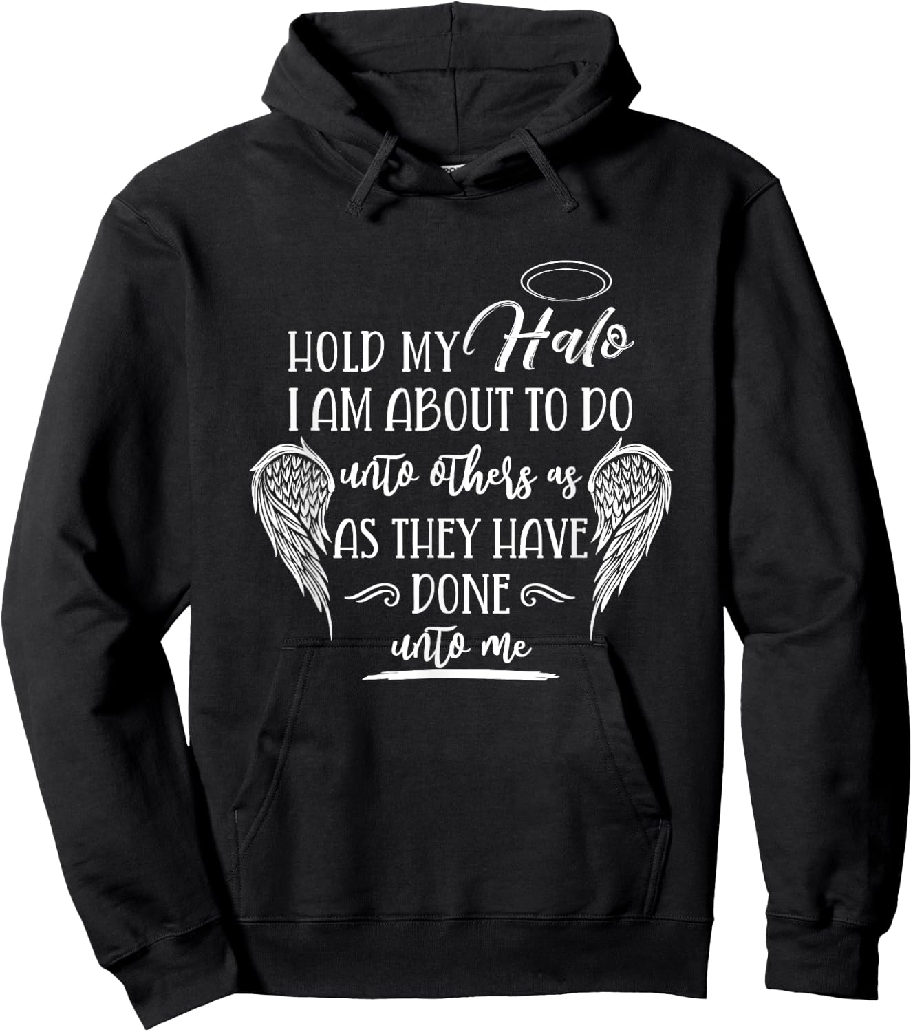 Hold My Halo Cute Funny Faith Bible Quote Christian Hoodie - Hoodie | Black