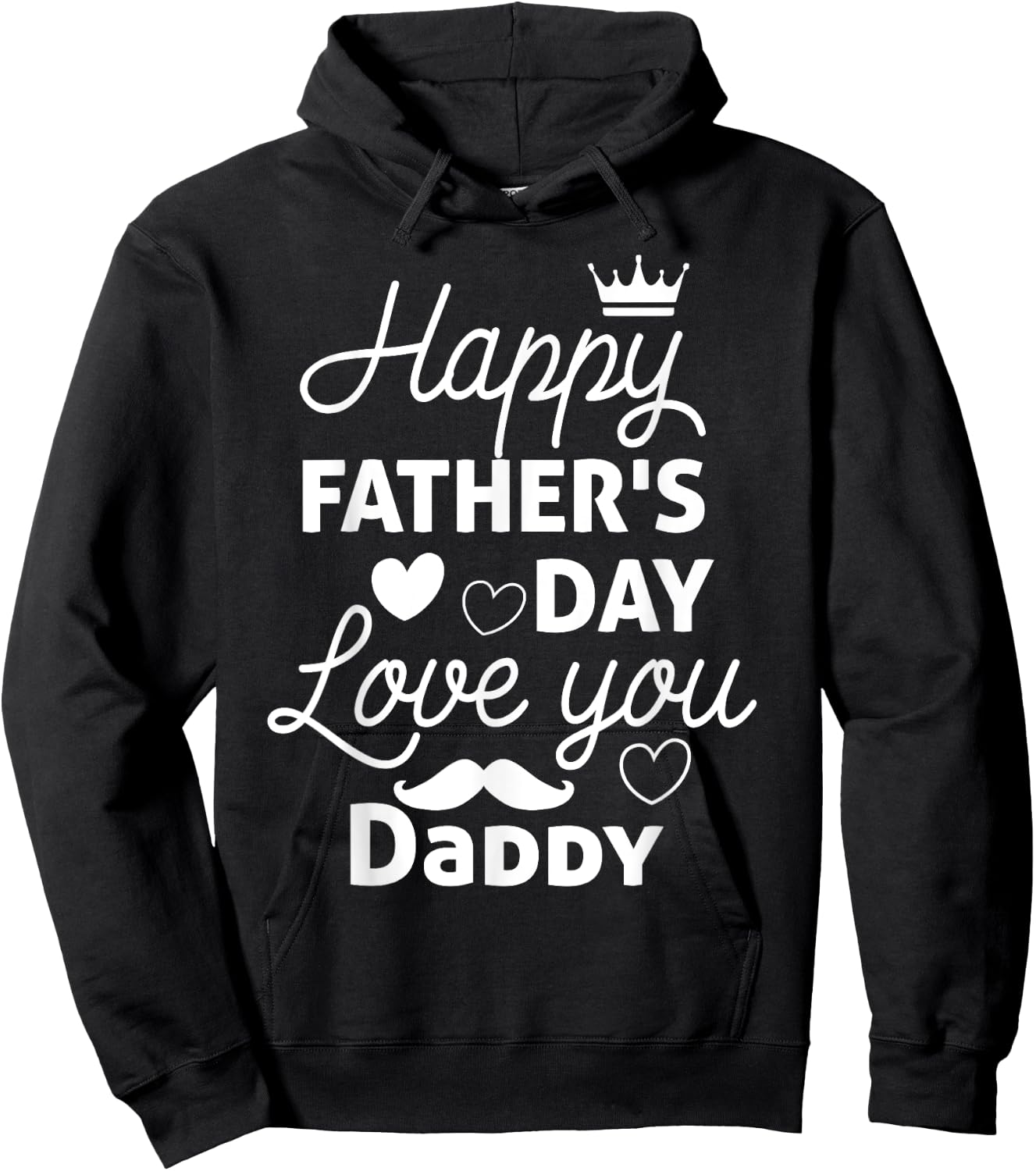 Happy Fathers Day Daddy Shirt 2025 for Dad Kids Hoodie - Hoodie | Black