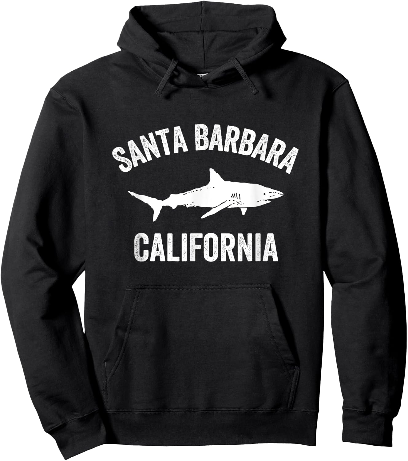 Santa Barbara California Shark Shirt | Santa Barbara Shark Hoodie - Hoodie | Black