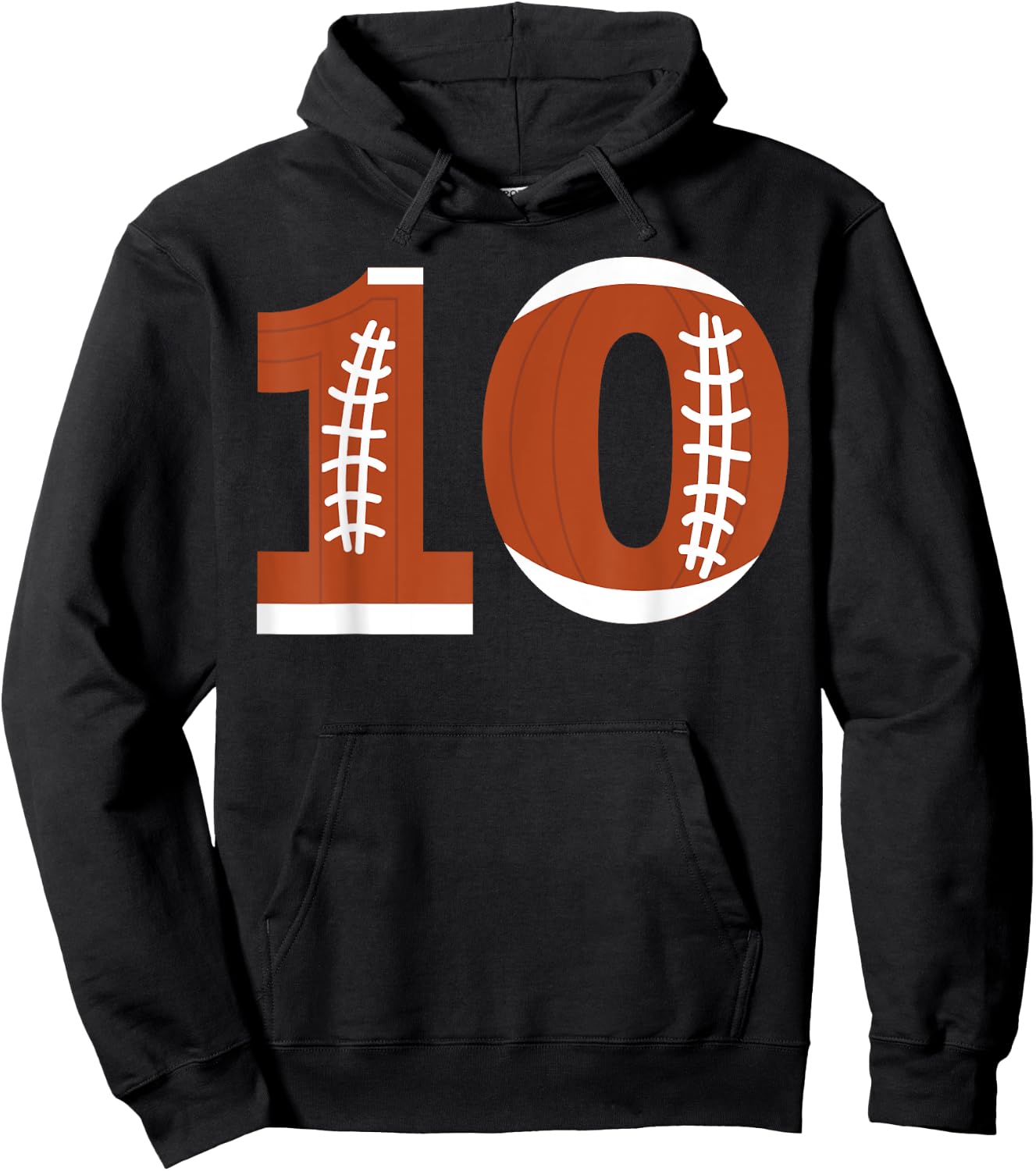 10th Birthday Football Ball Boys | 10 Year Old Gift Hoodie - Hoodie | Black