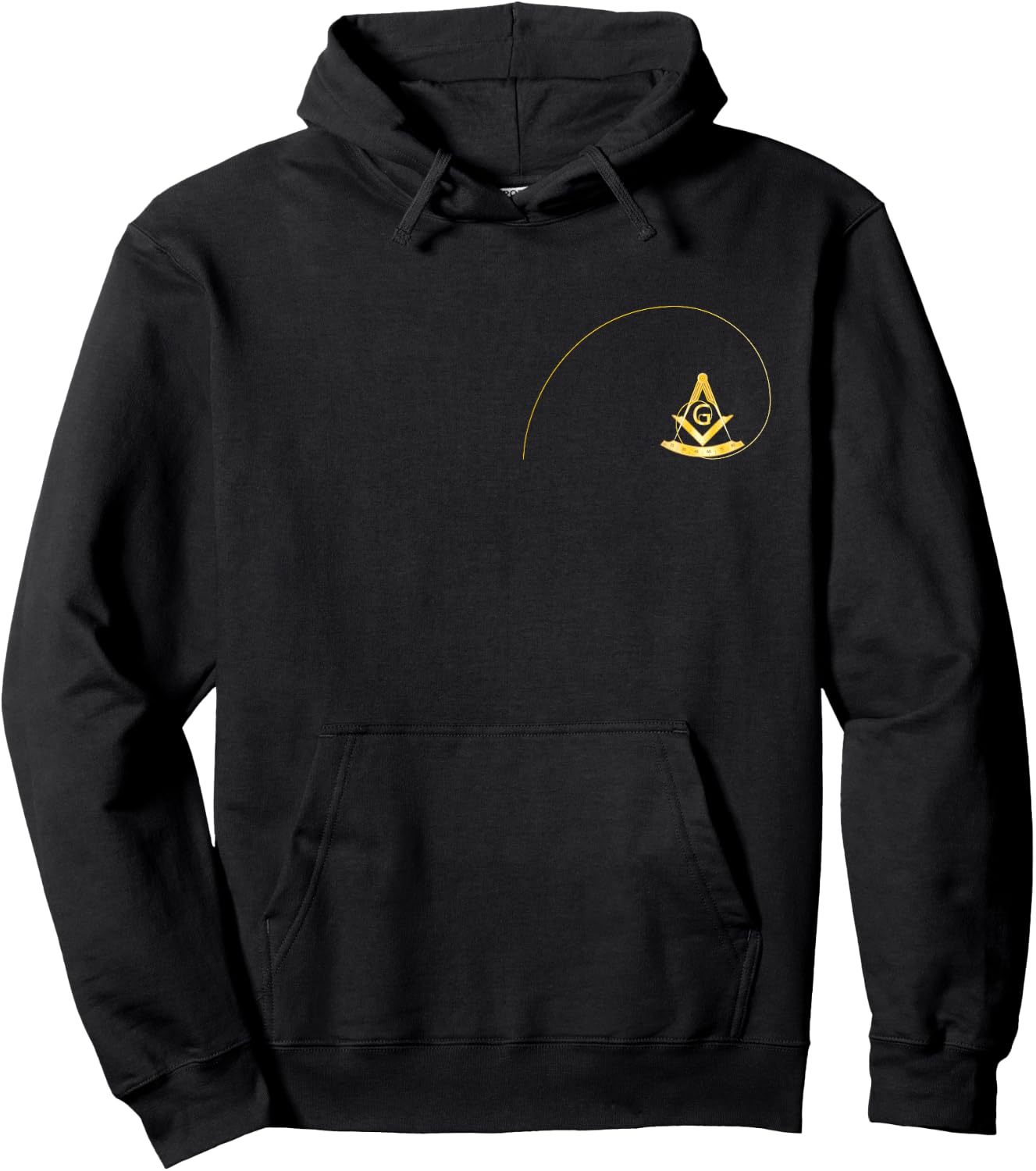 Masonic Gift Square & Compass Fibonacci Spiral Hoodie - Hoodie | Black