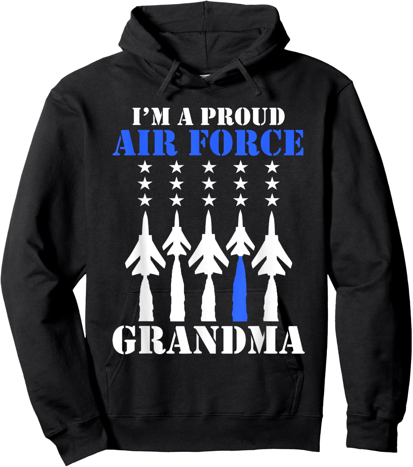 I'm A Proud Air Force Grandma Military Grandson Hoodie - Hoodie | Black