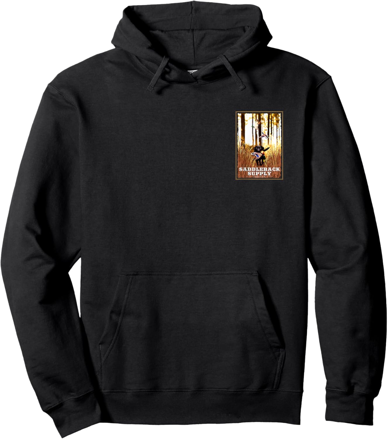 Saddleback Hunting Dog Logo Lightweight Graphic Hoodie - Hoodie | Black