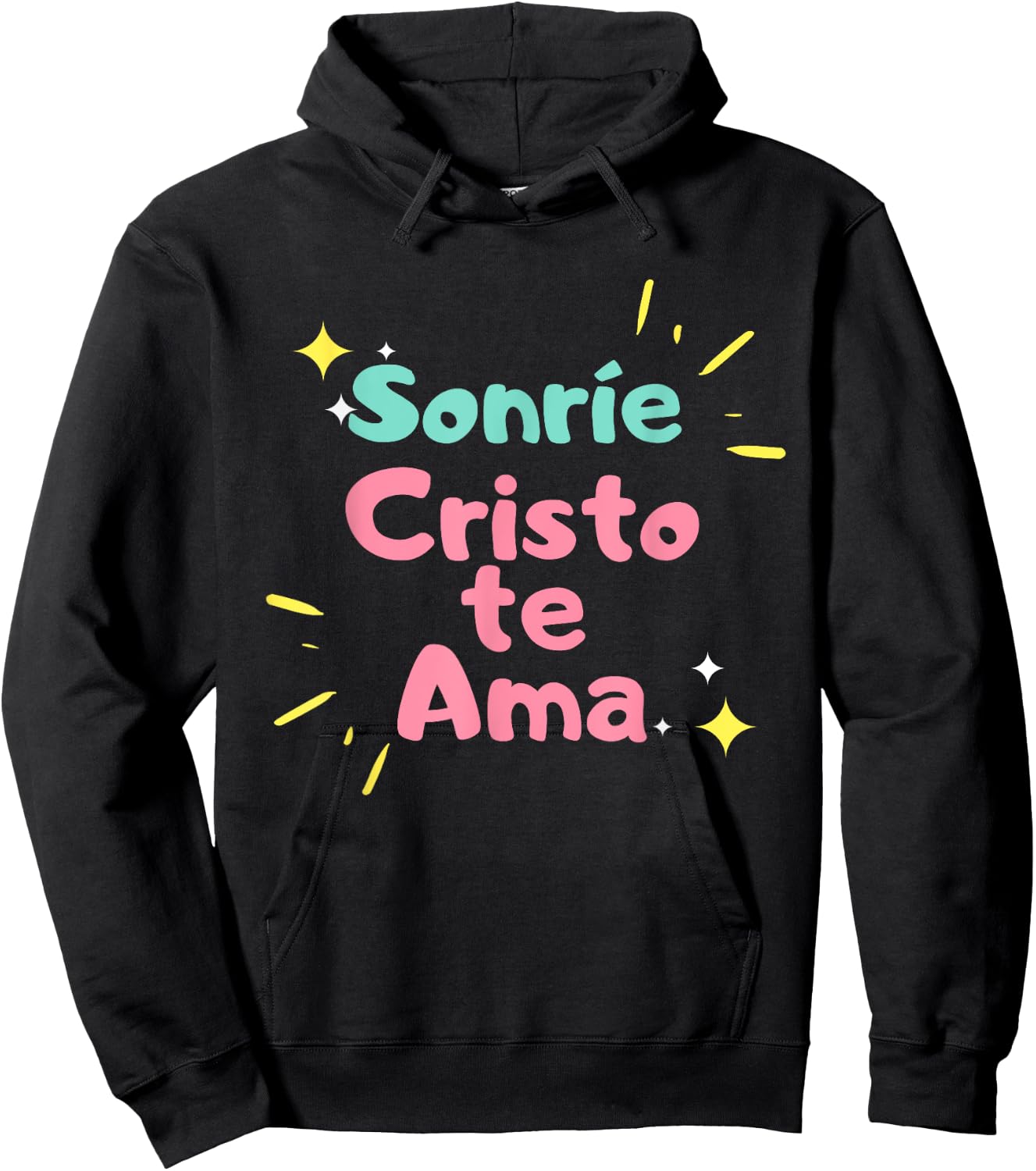 camisetas cristianas Sonrie Cristo te ama Hoodie - Hoodie | Black