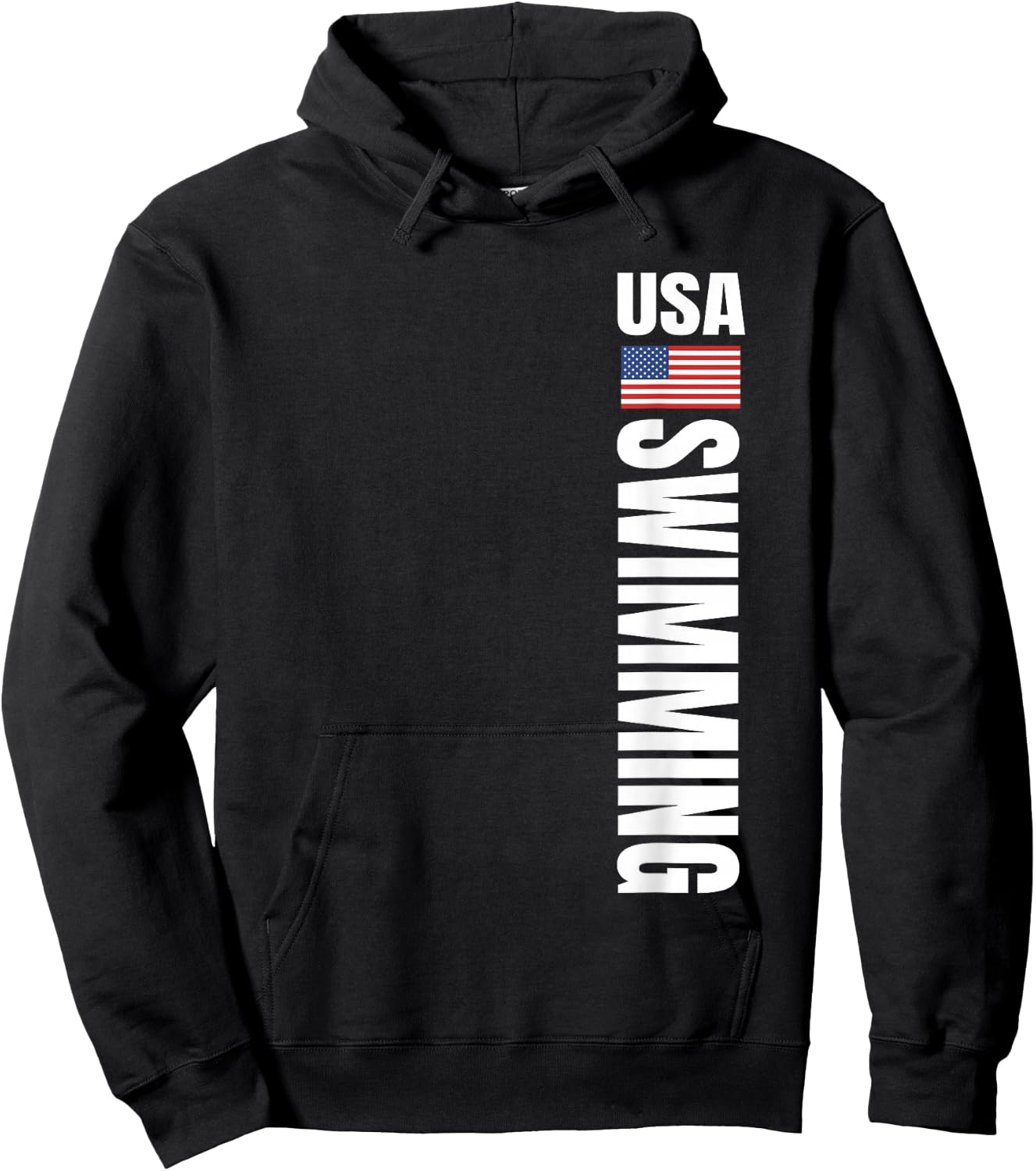 USA Swimming American Flag Swim Sport Team Hoodie - Hoodie | Black